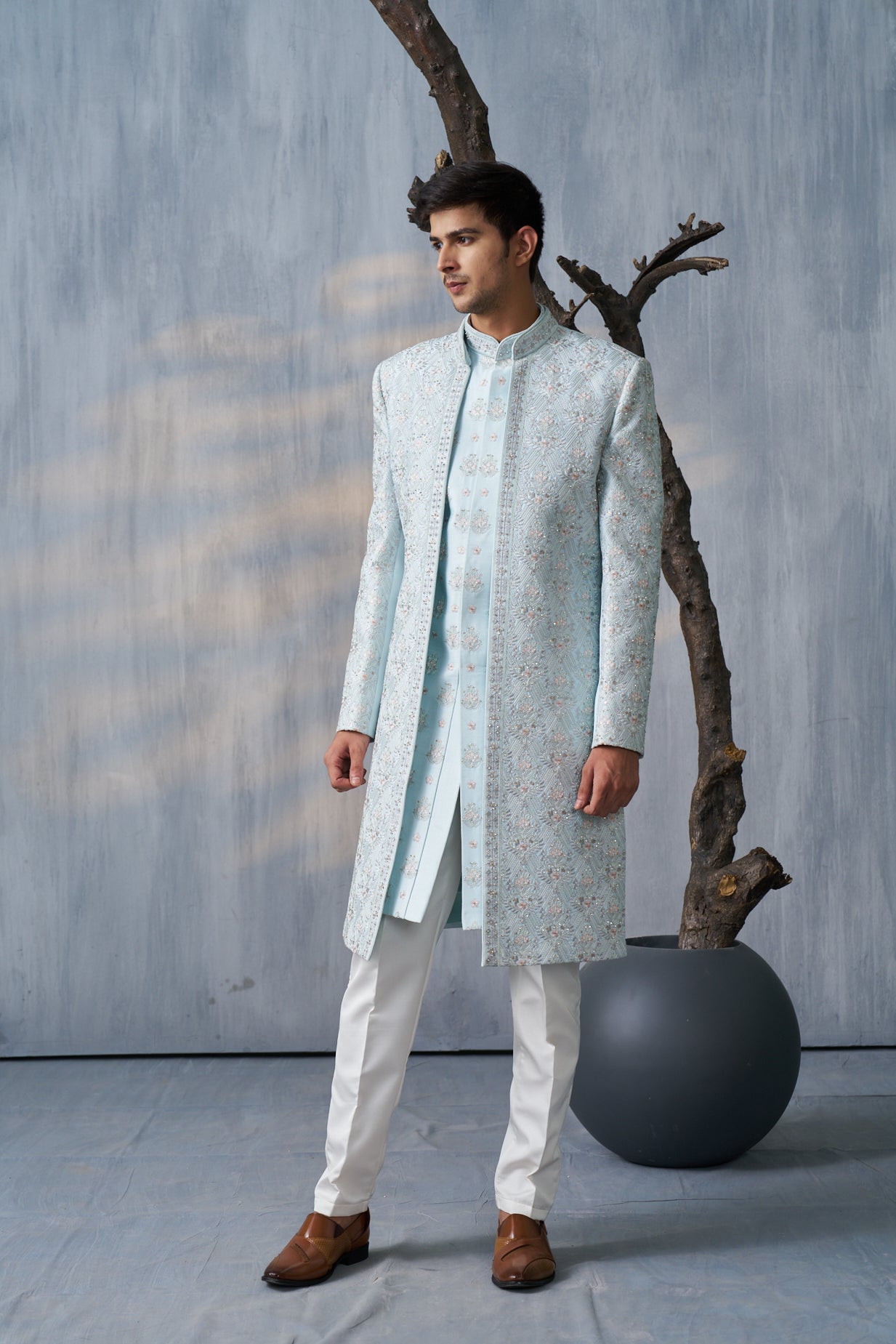 Buy Front Open Indowestern Set for Men. Indian Wedding Dress. Sherwani for  Men. Groom Sherwani Set. Online in India 