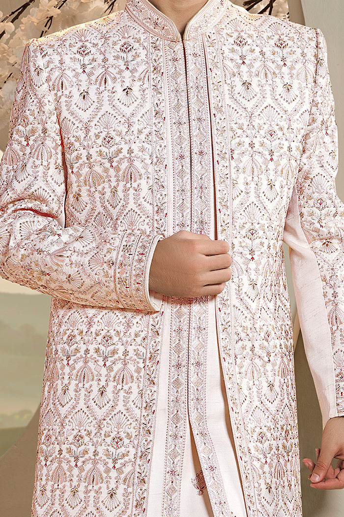Rose Gold Hand Embroidered Indo-Western Set - Shreeman