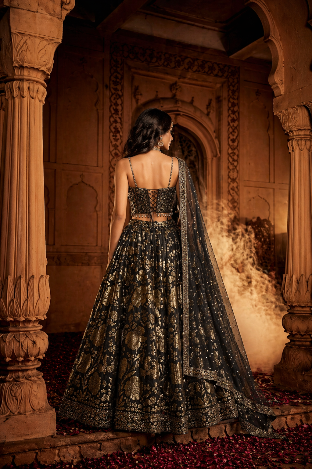 Brown Tisu Silk Lehenga Choli