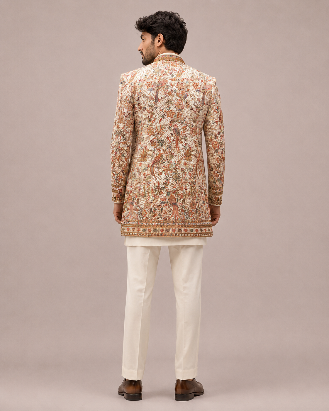Multi Color Silk Indo Western with Computer Embroidery Work