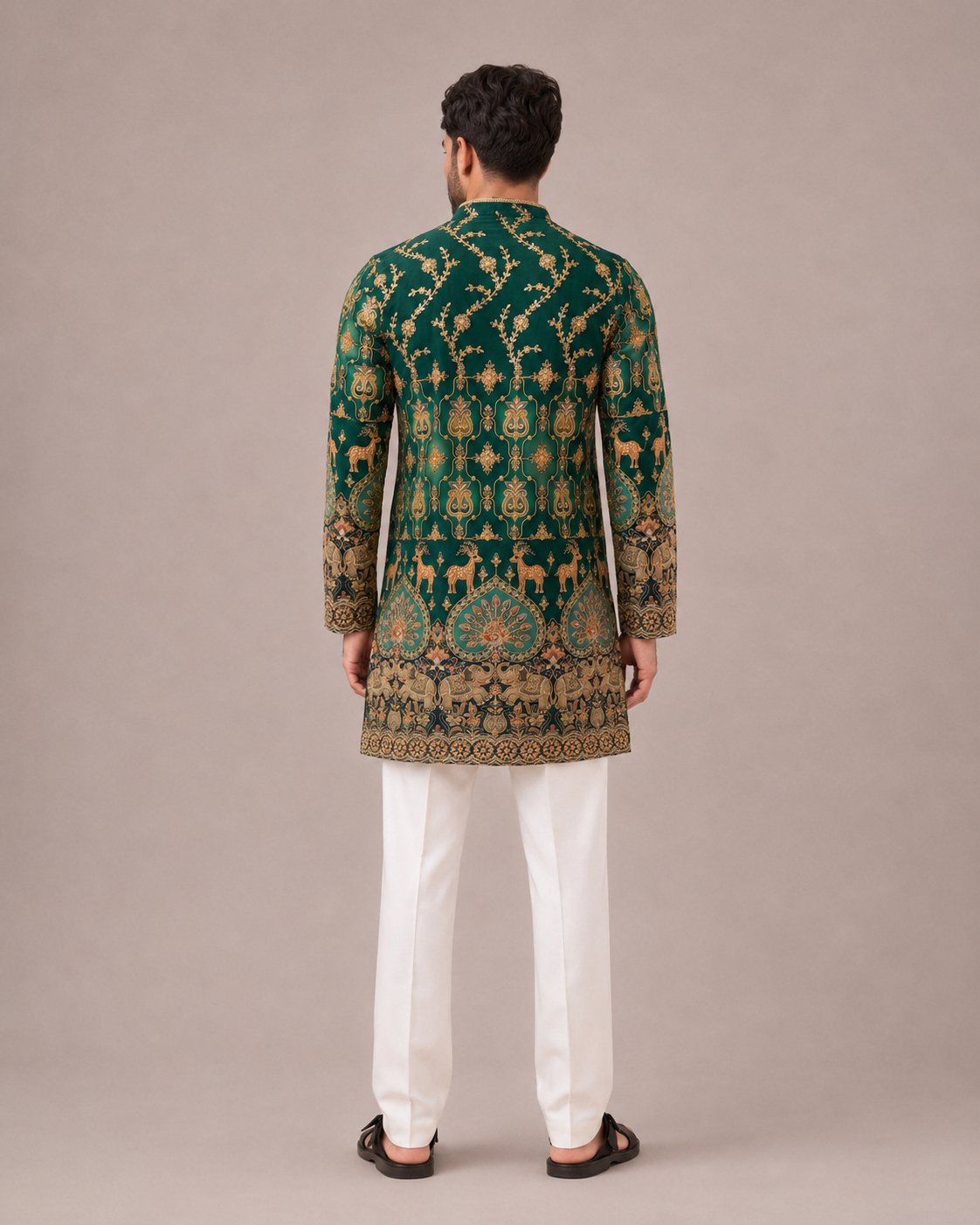 Green Silk Kurta Set