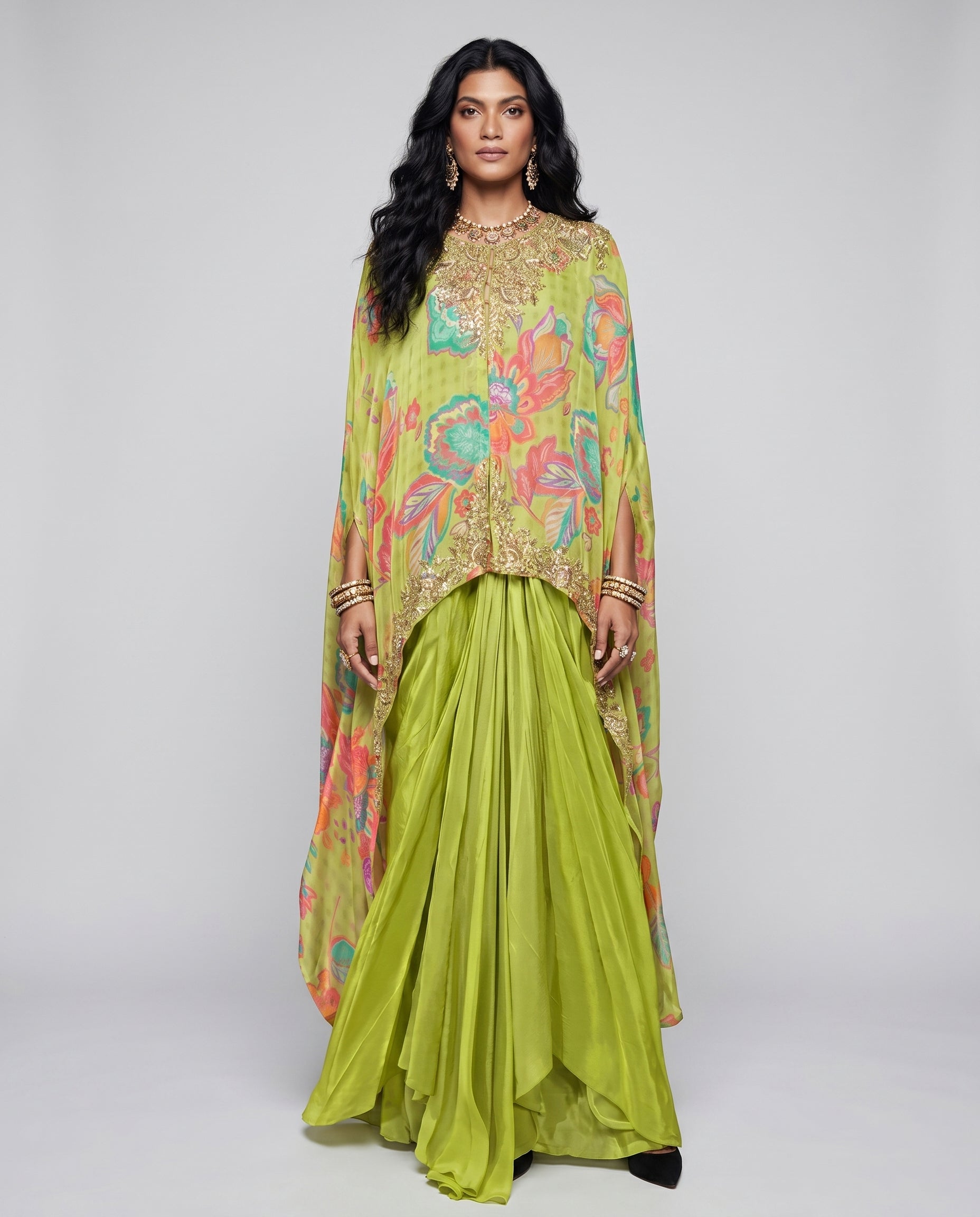 Lemon Soft Silk Indo Western
