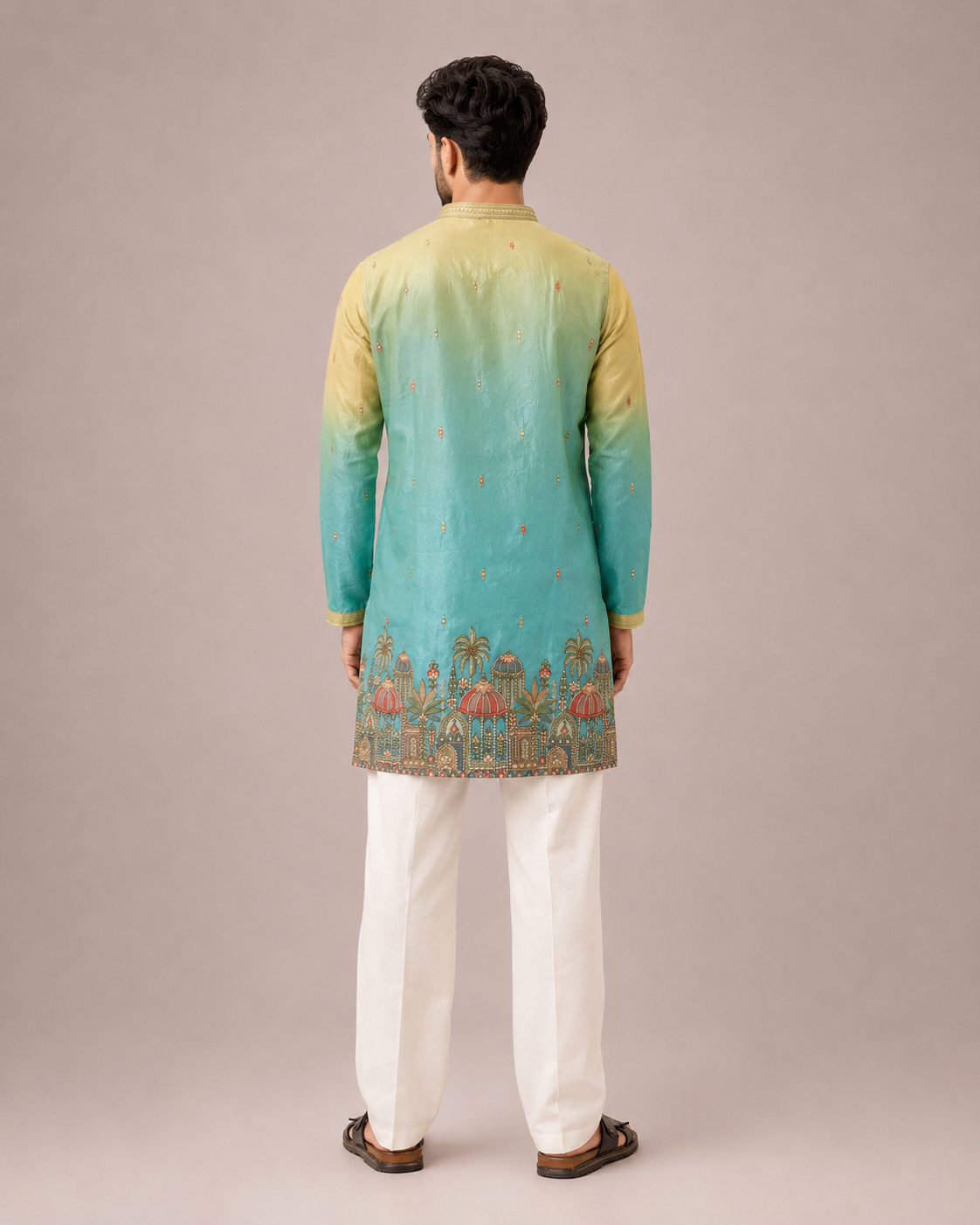 Lemon Tissue Silk Kurta Set