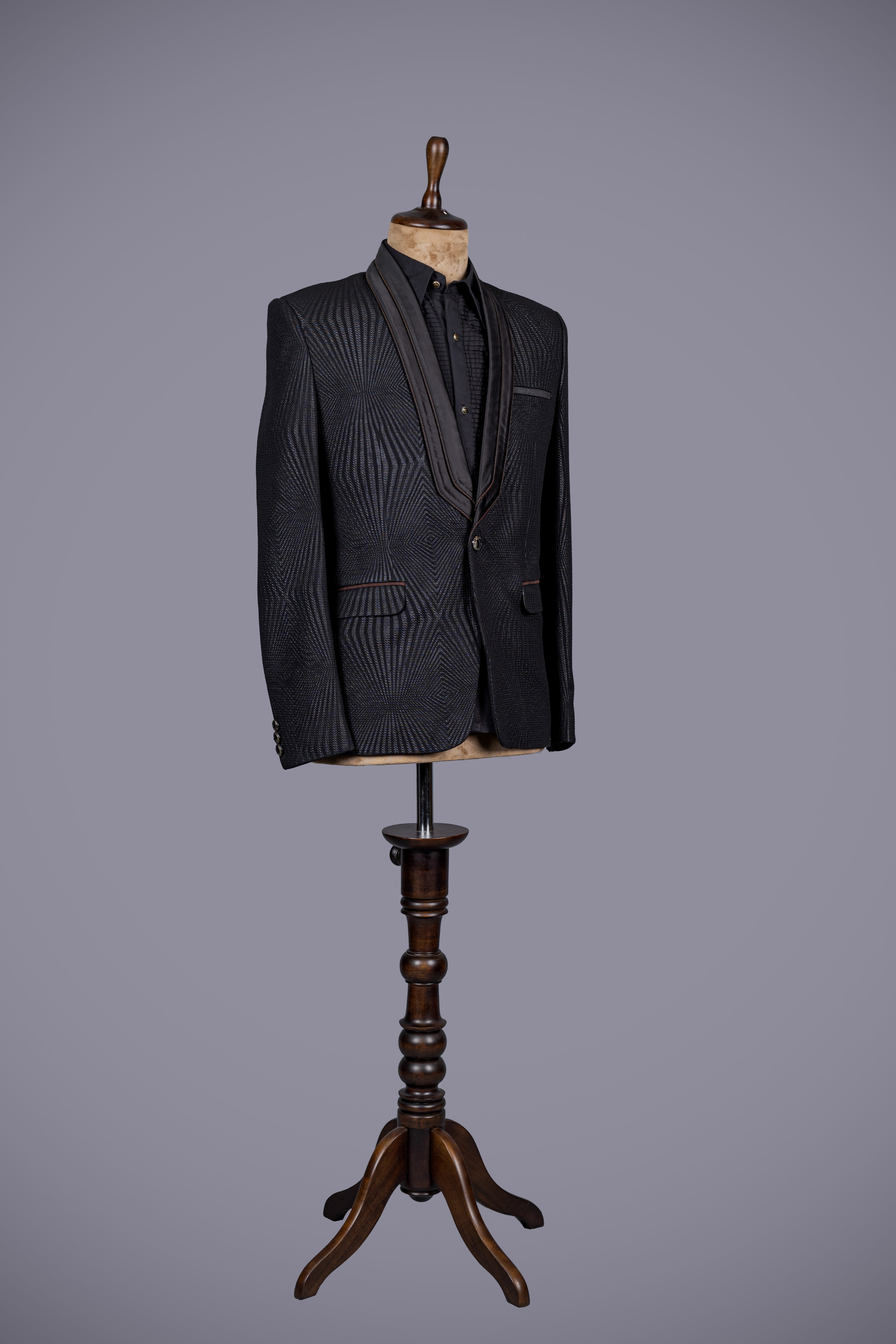 Dapper Looking Charcoal Black Italian 3 Piece Suit