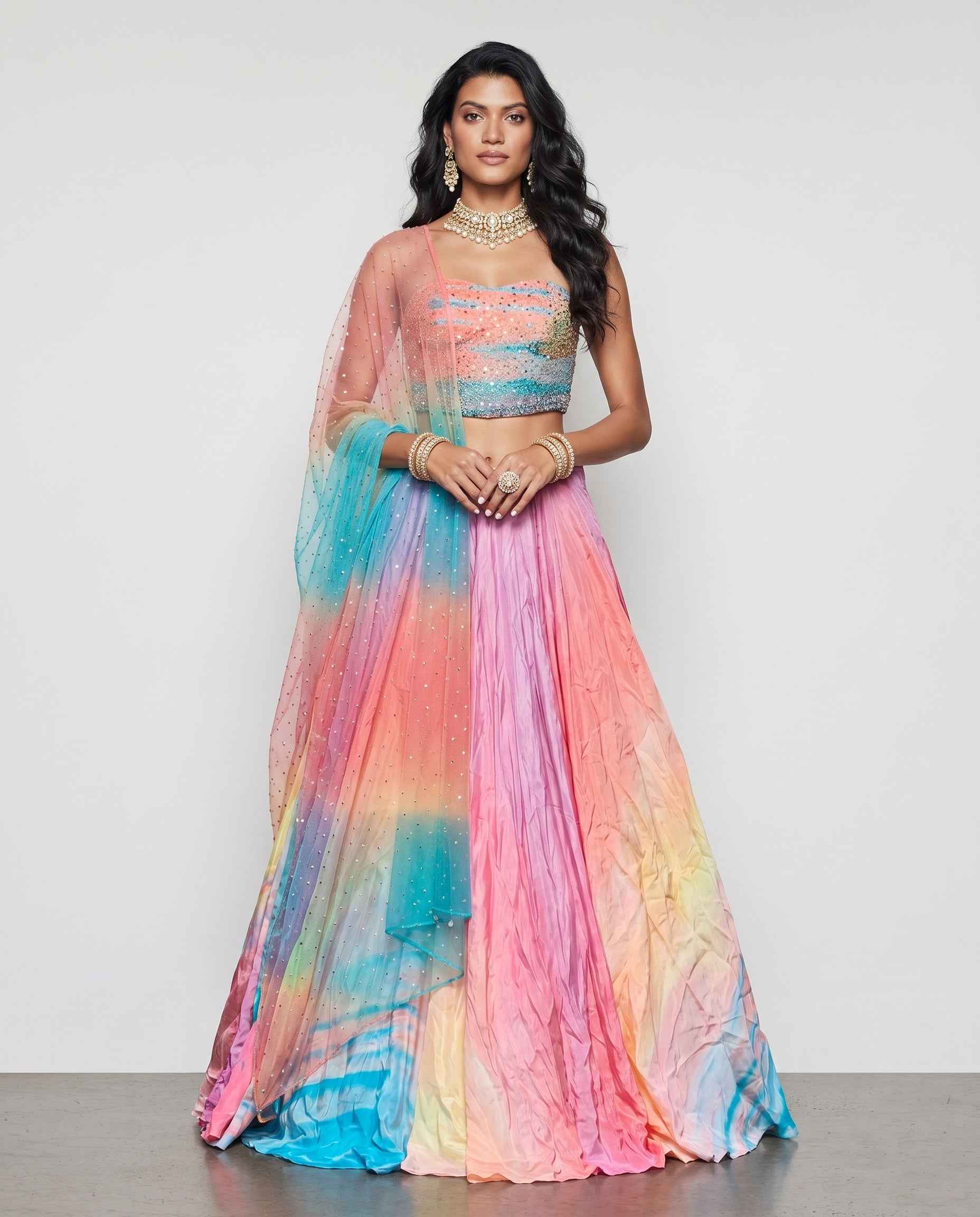 Pink Italian Silk Indo Western Outfit with Diamond Work