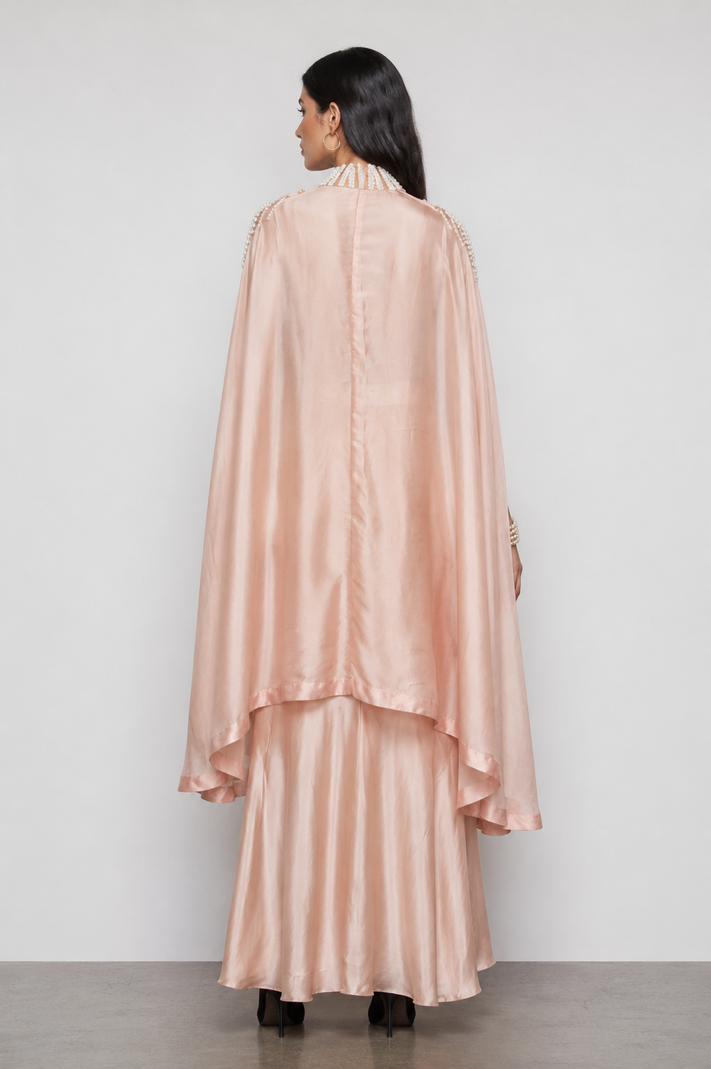 Pink Soft Silk Organza Indo Western