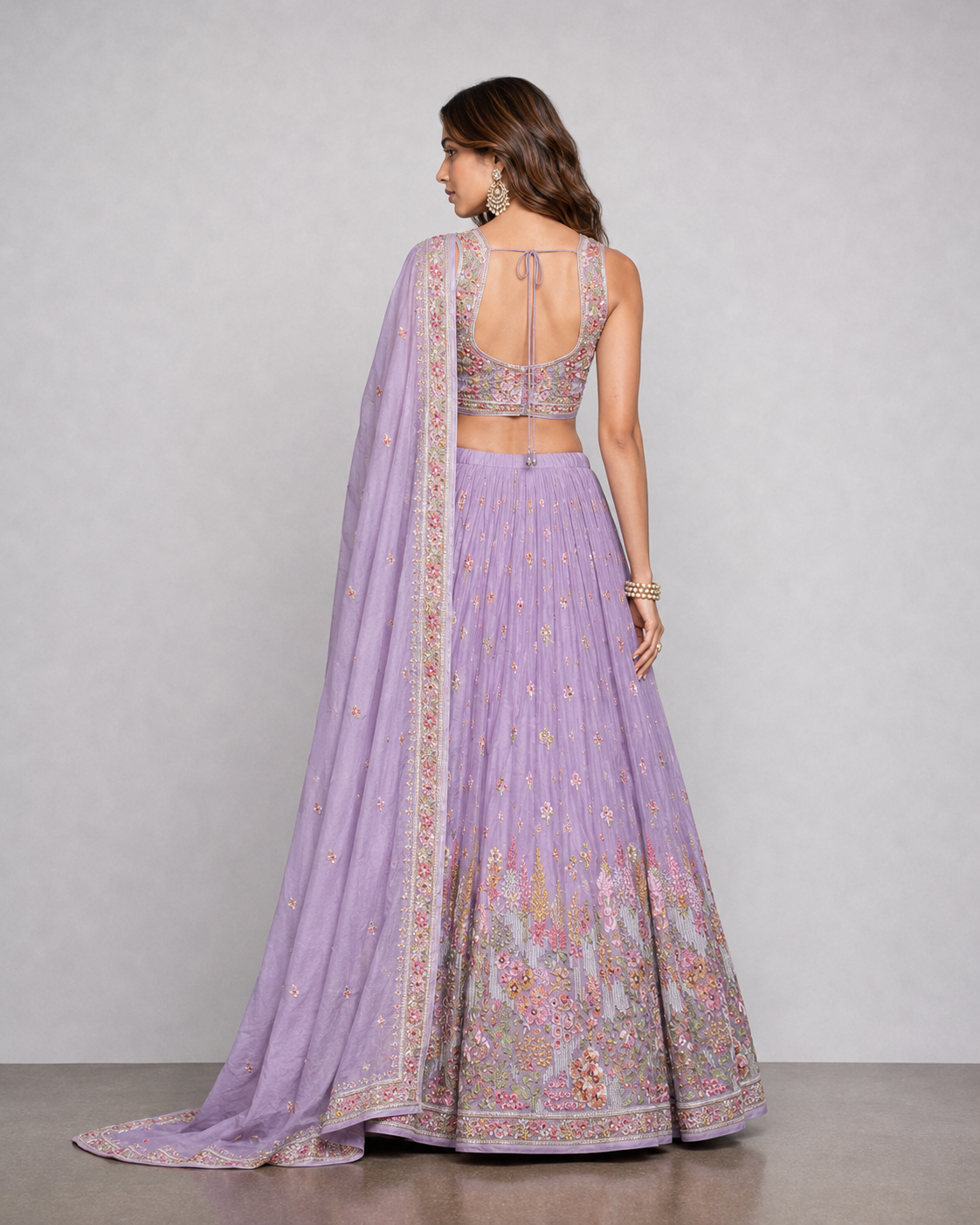 Pink Silk Lehenga Choli with Diamond, Resham and Multi Work