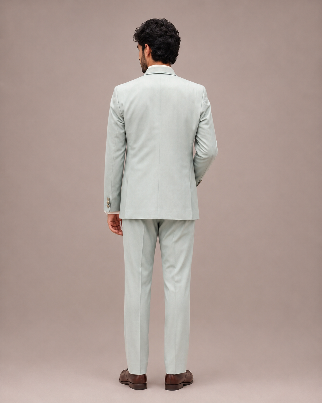 Pista Viskos Tuxedo Suit with Grosgrain Lapel and Tonal Trim Work