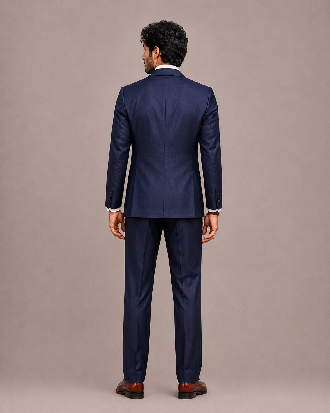 Purple Italian Fabric Tuxedo Suit with Classic Lapel and Satin Trim Work