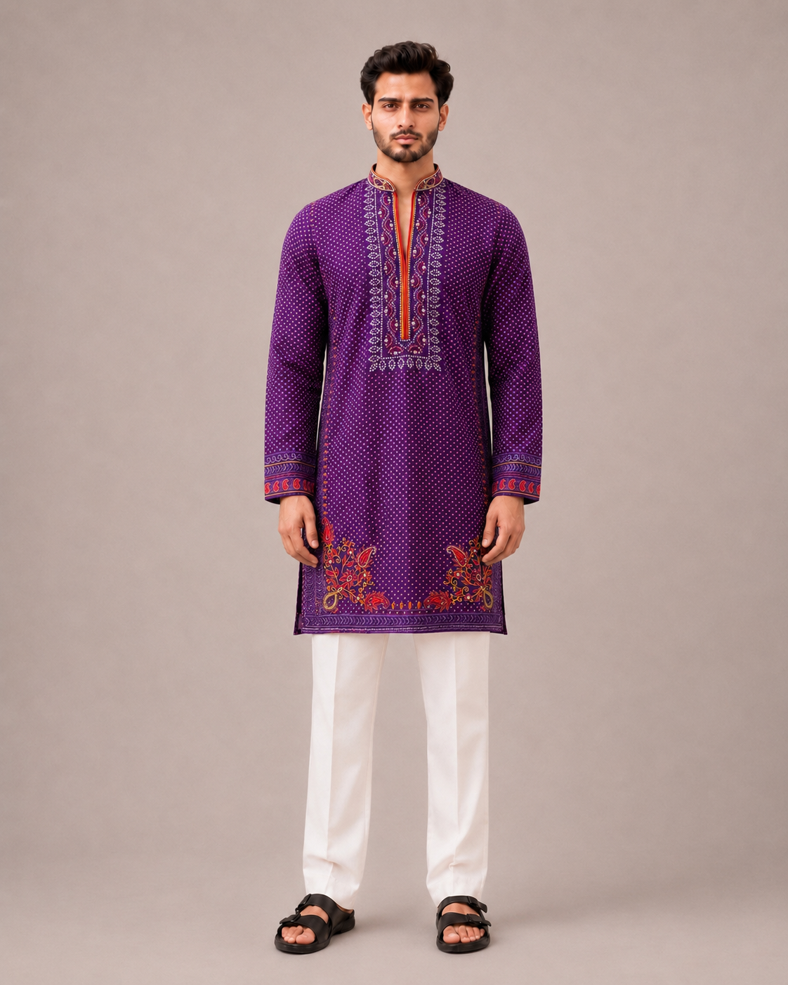 Purple Soft Silk Kurta Set