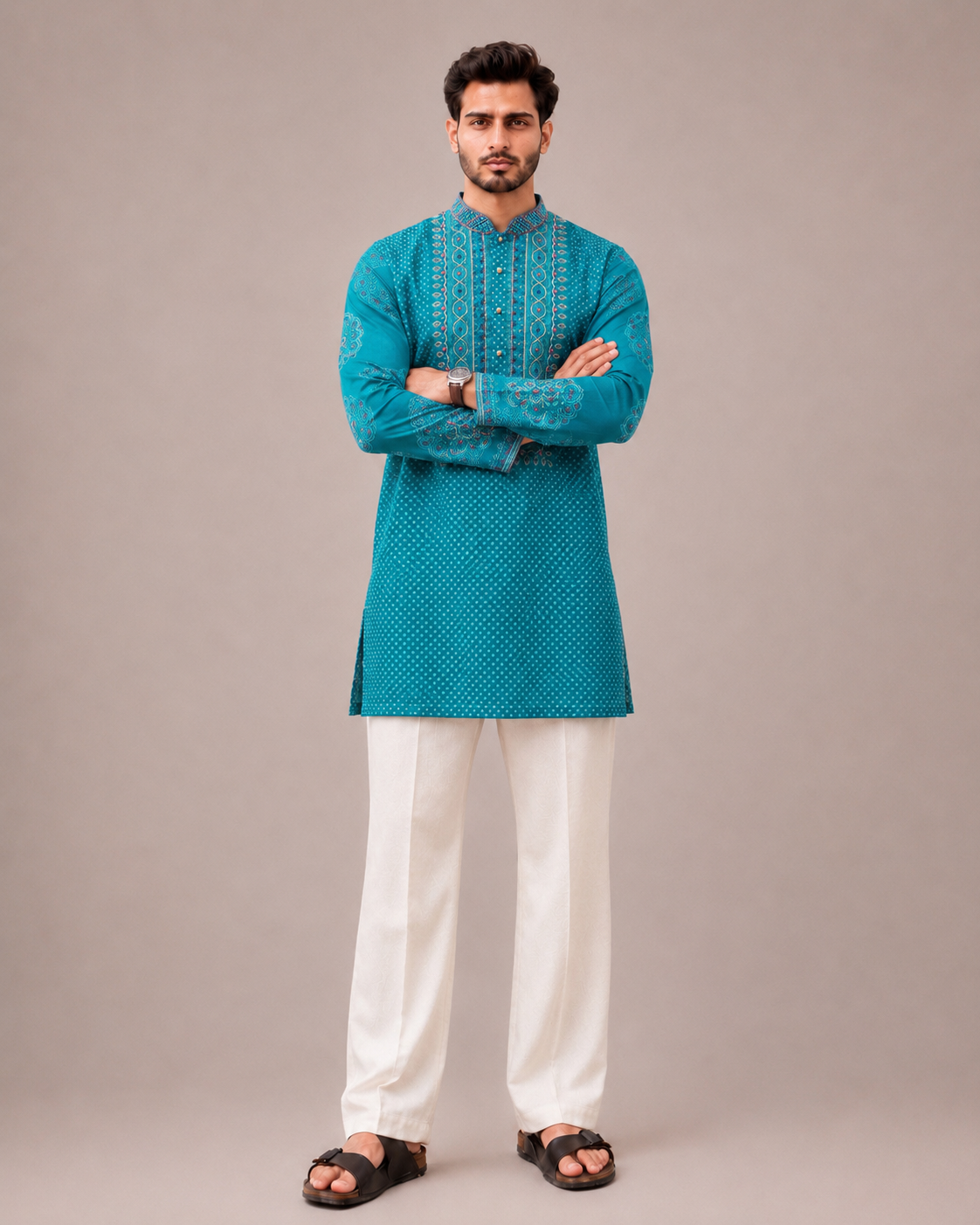 Rama Green Soft Silk Kurta Set