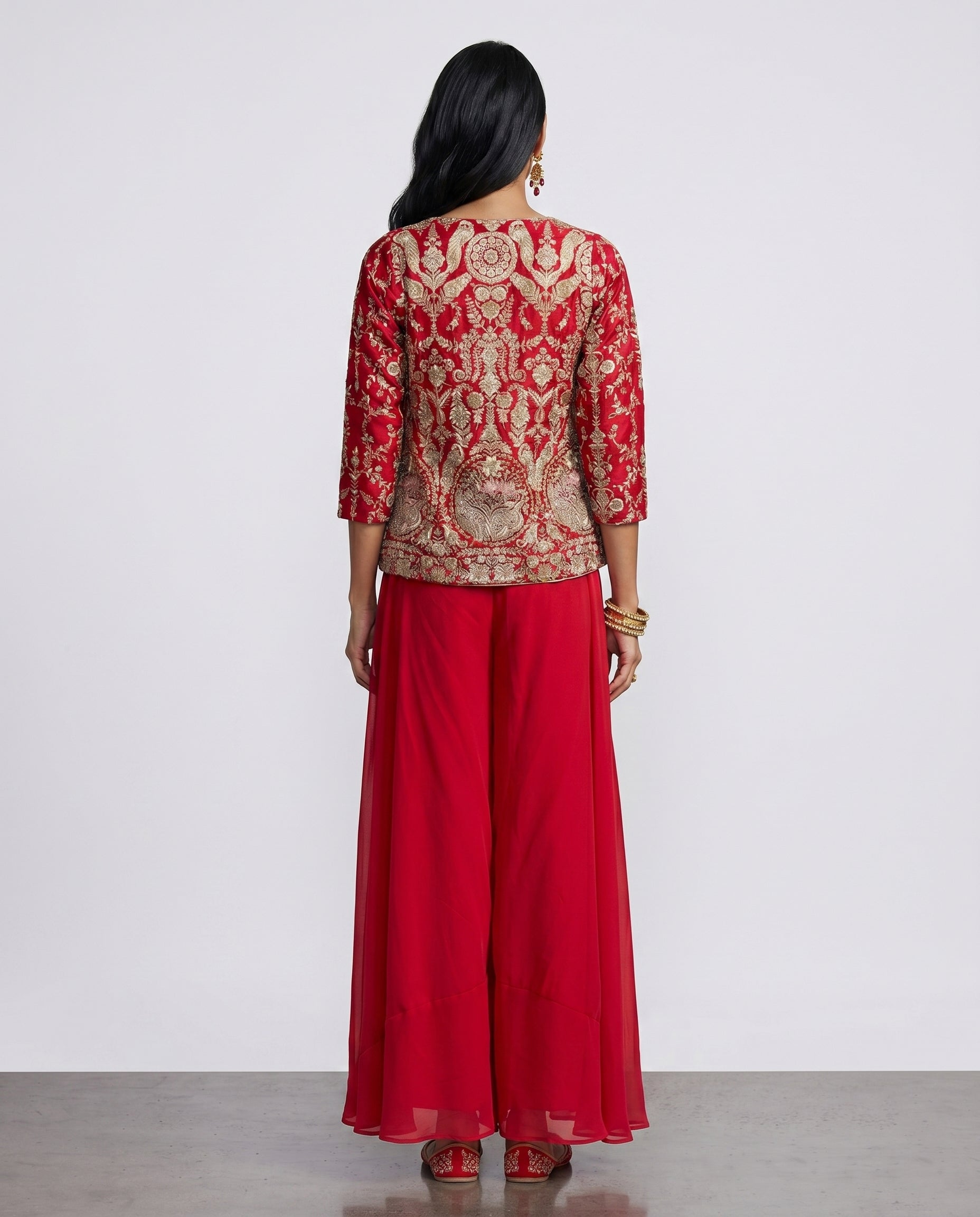 Rani Pink Georgette Silk Indo Western