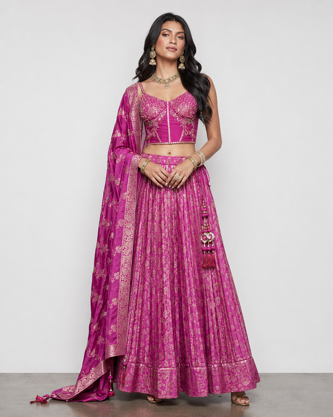 Rani Banarasi Soft Silk Choli with Kardana Moti and Sequins Work