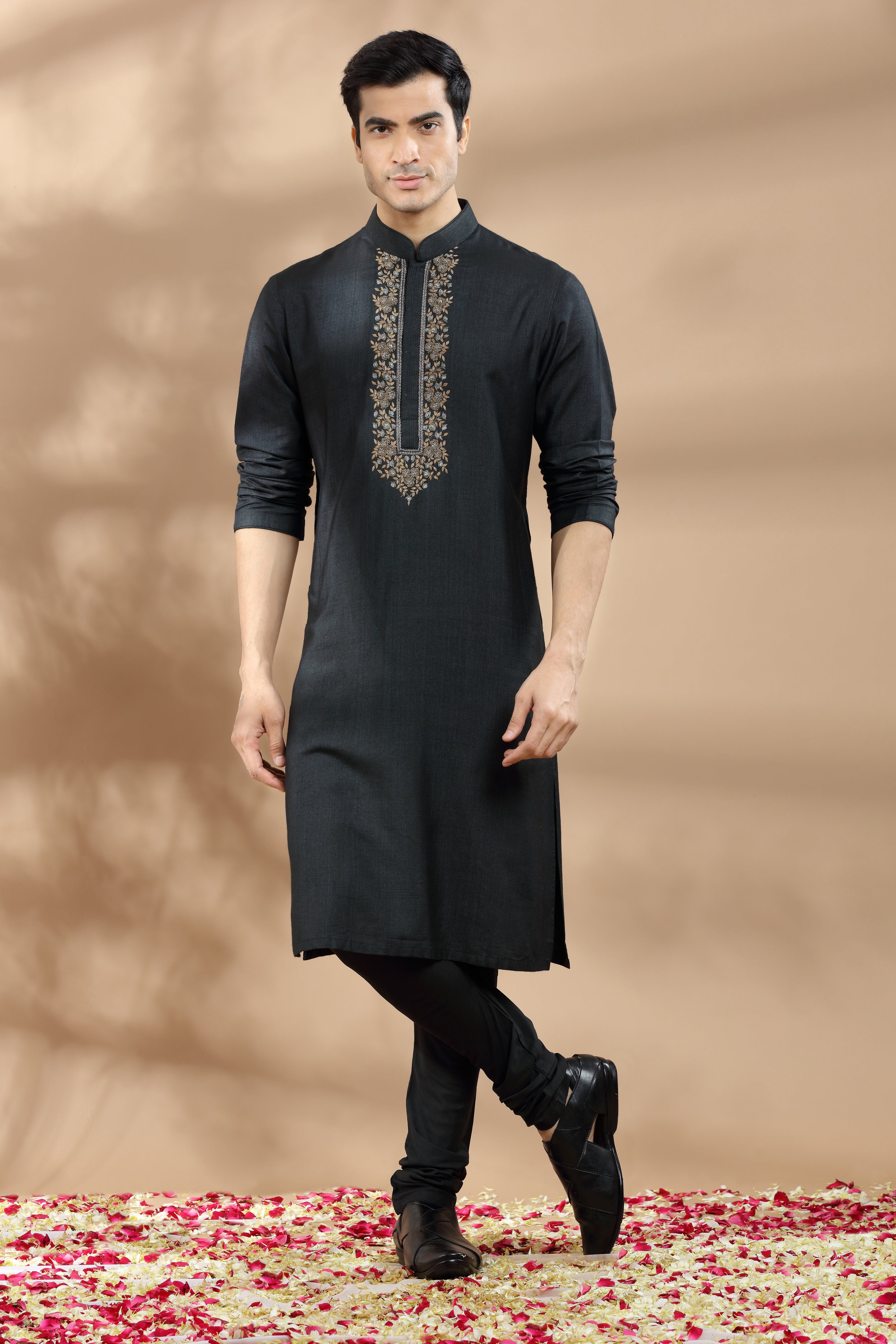black kurta set