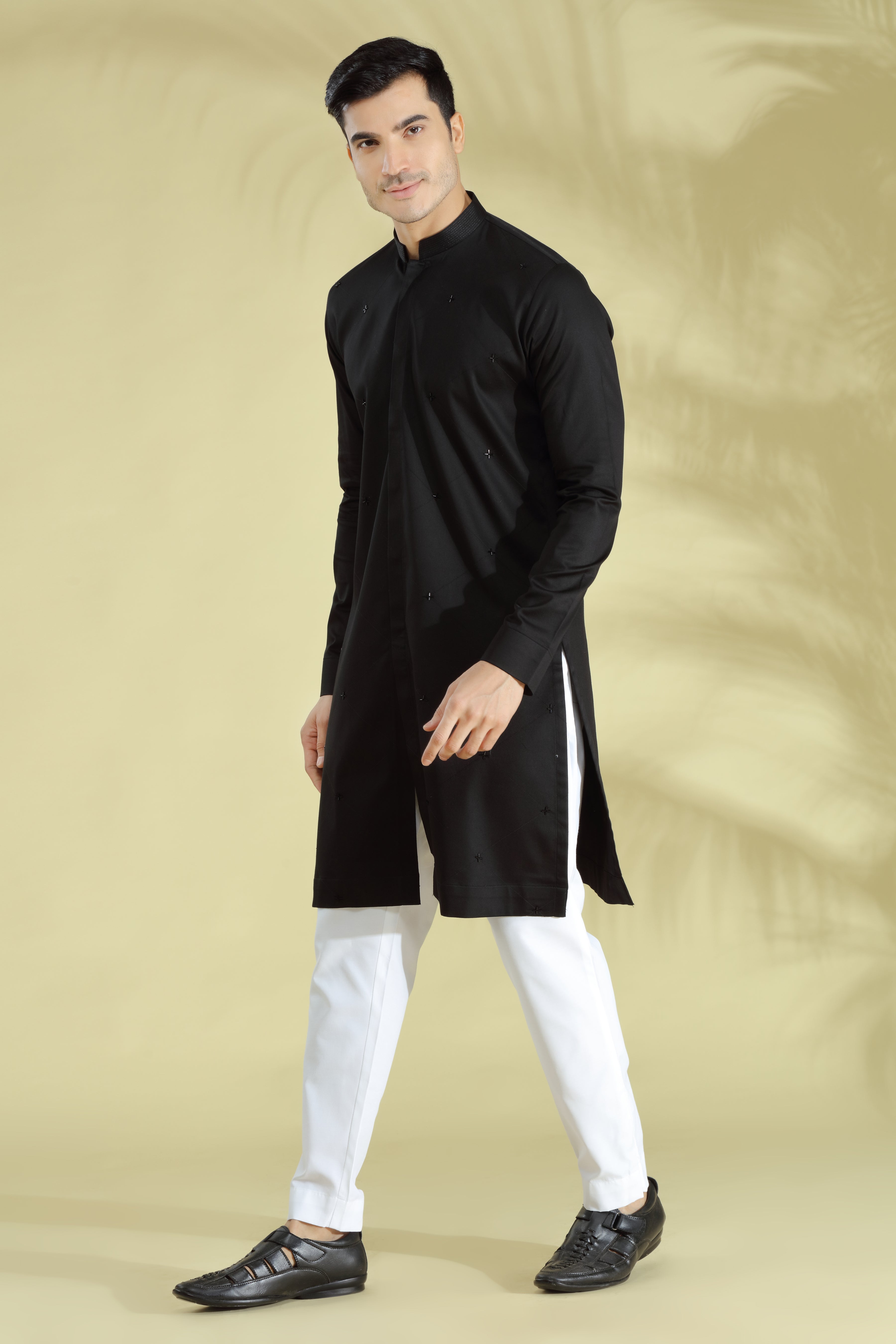 black kurta set