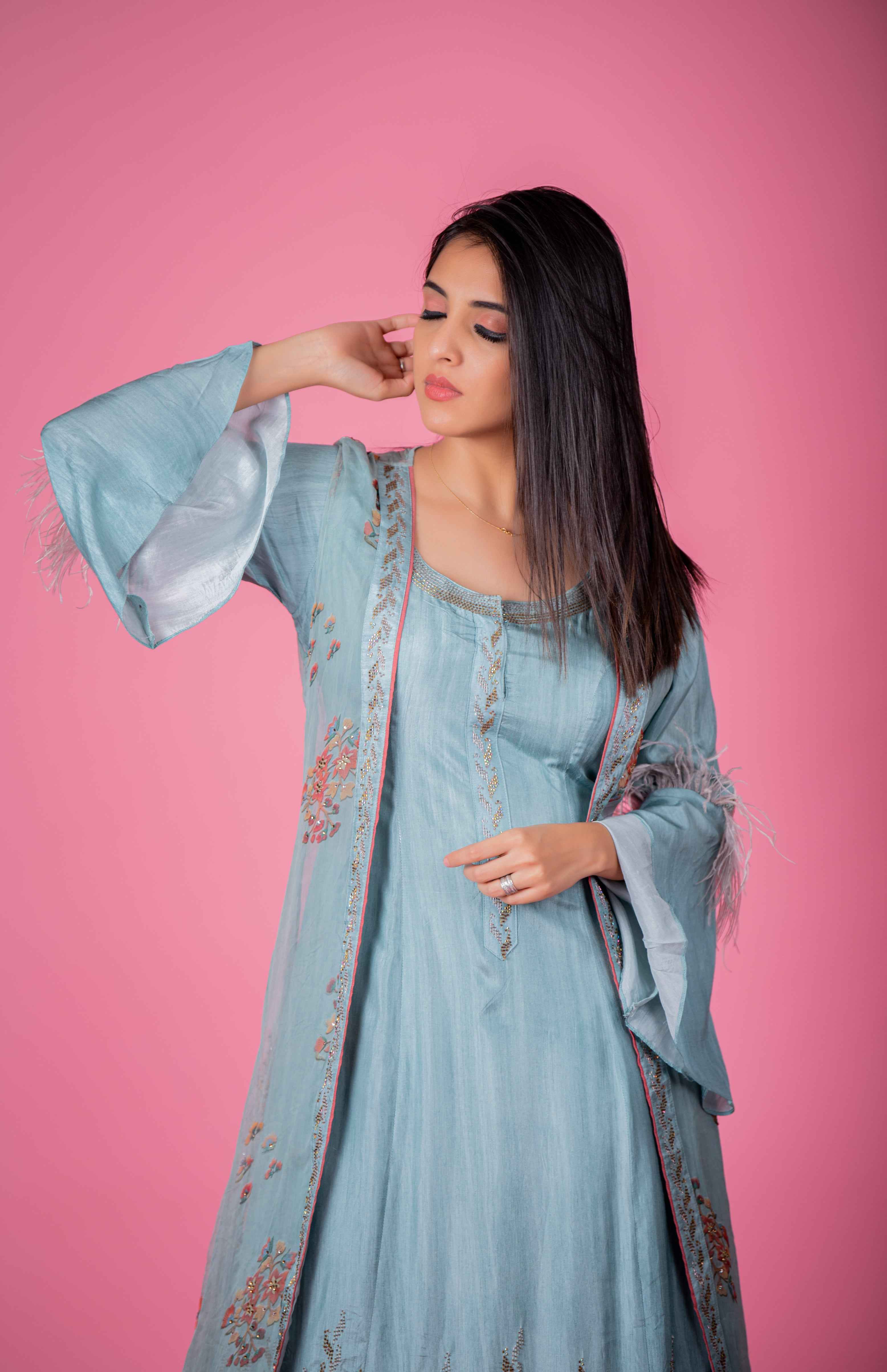 Turqouise Flowy Gown