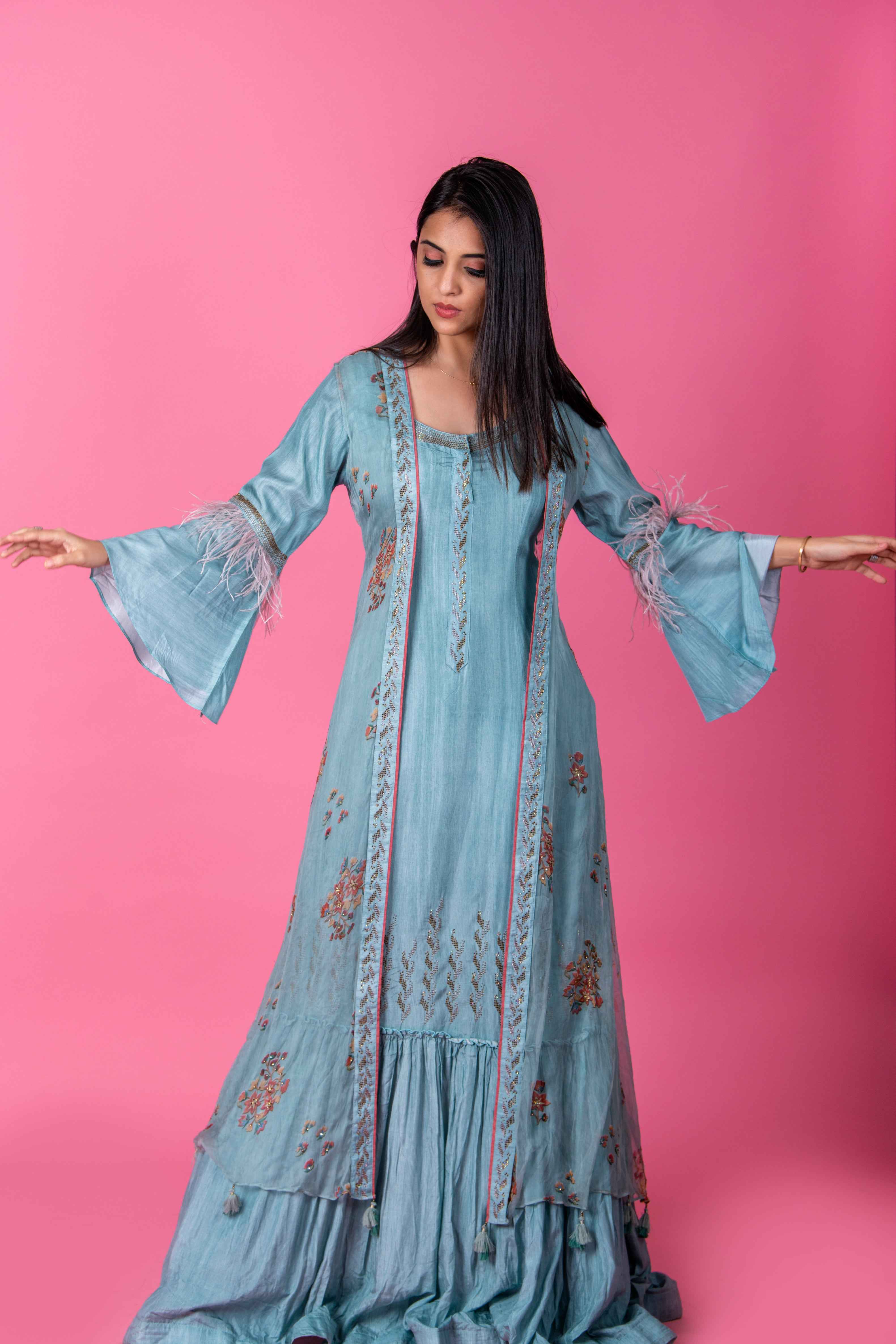 Turqouise Flowy Gown