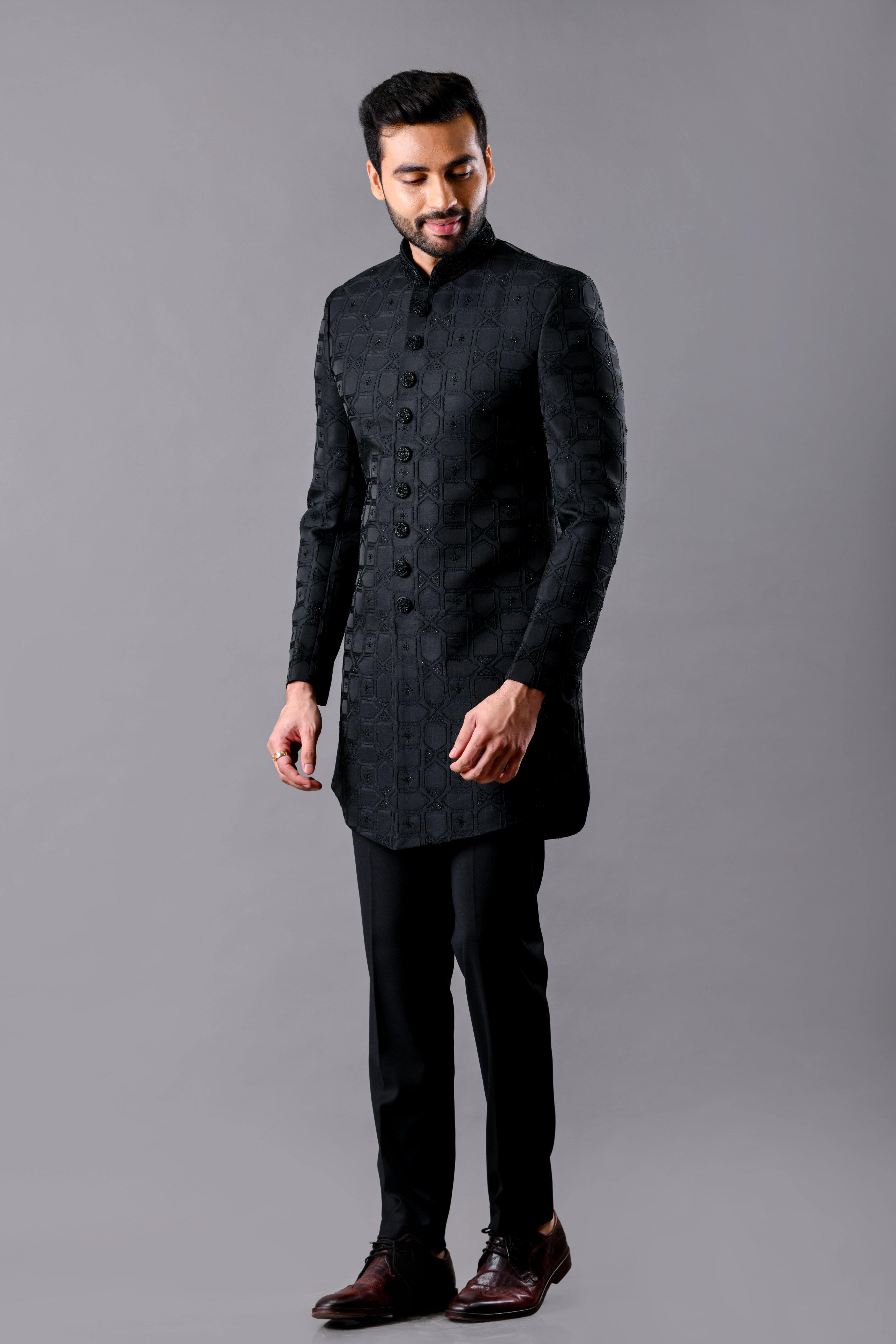 black indo western dress