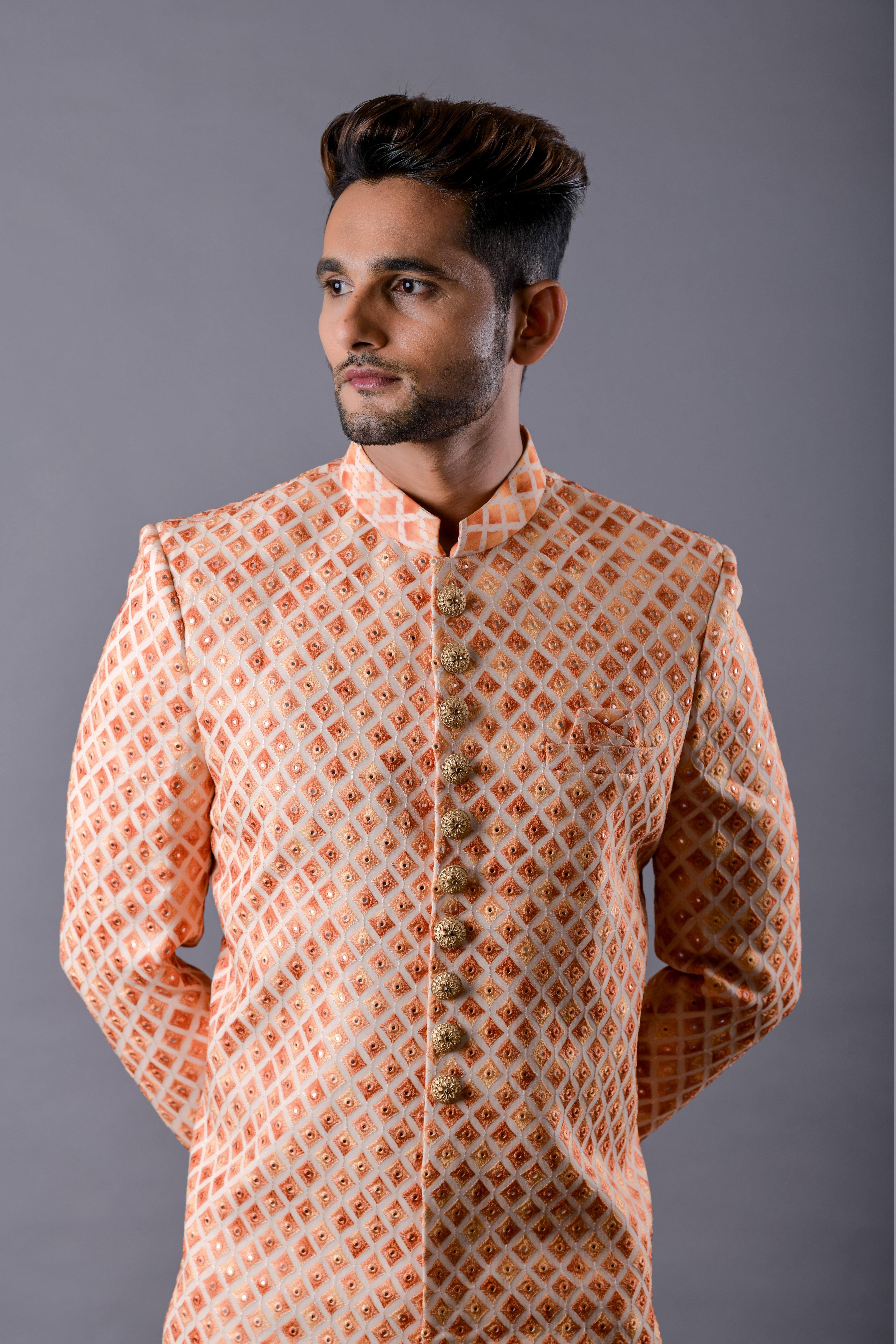 indo western groom dress