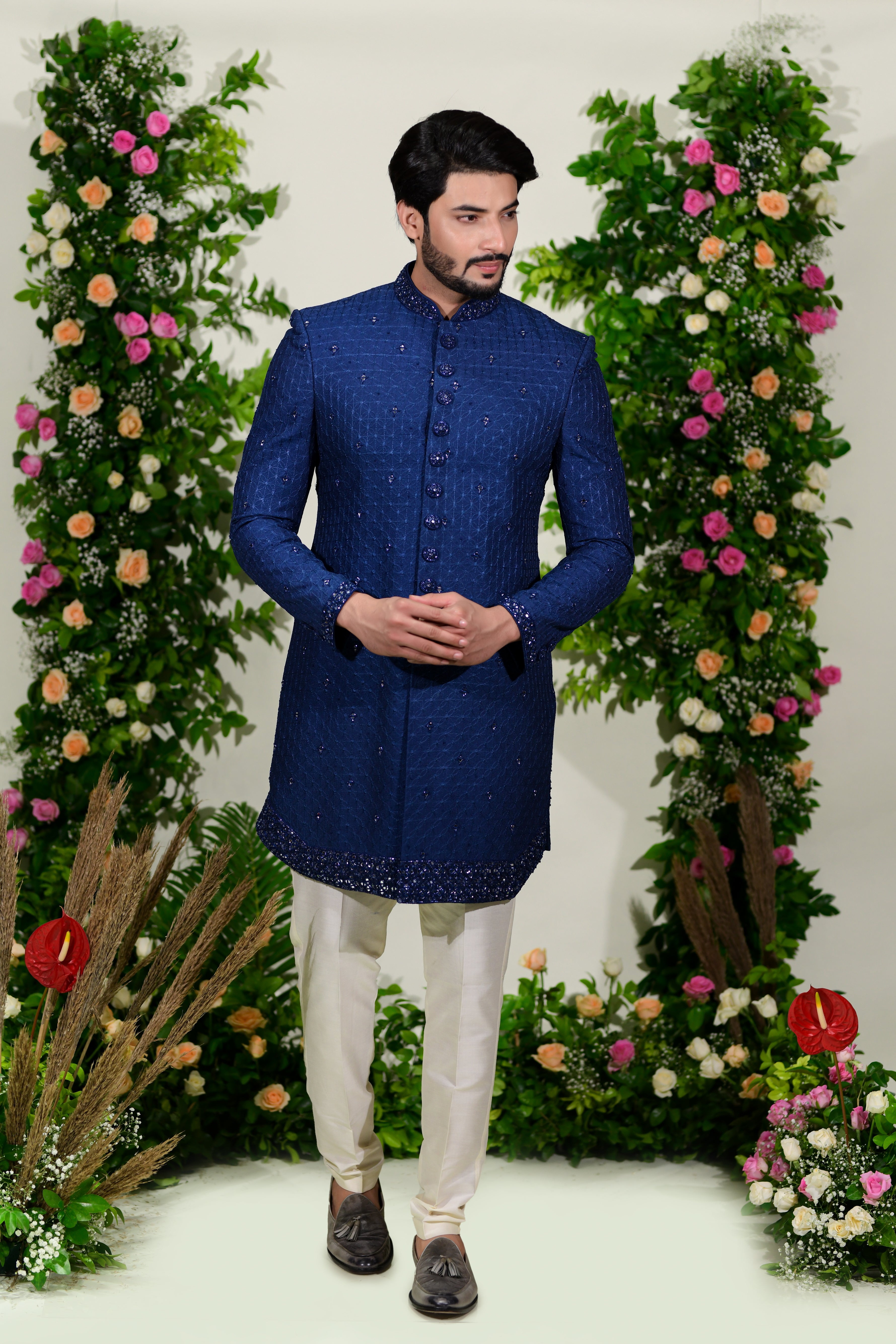 indo western groom dress