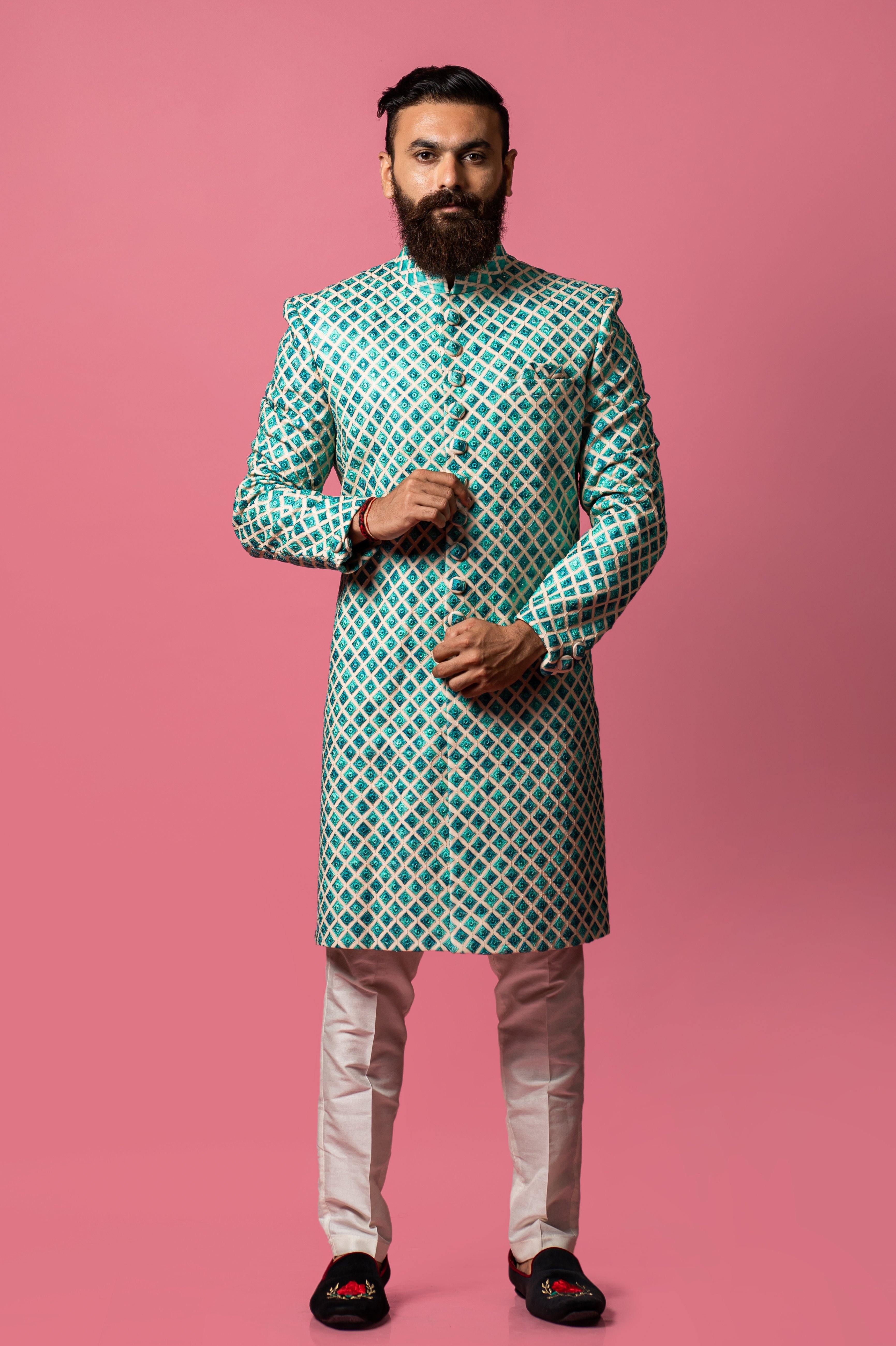 indo western groom dress