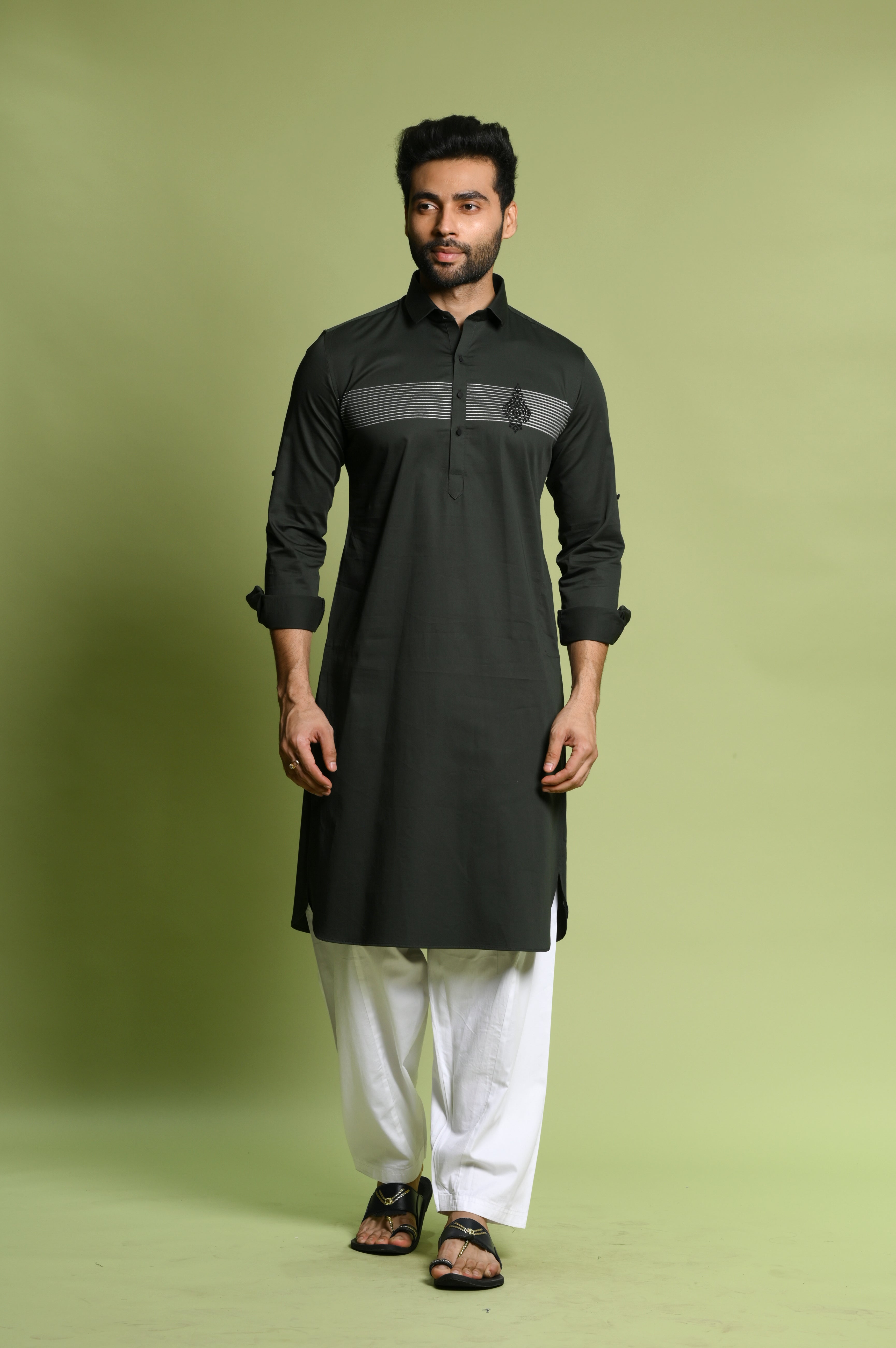 green kurta set