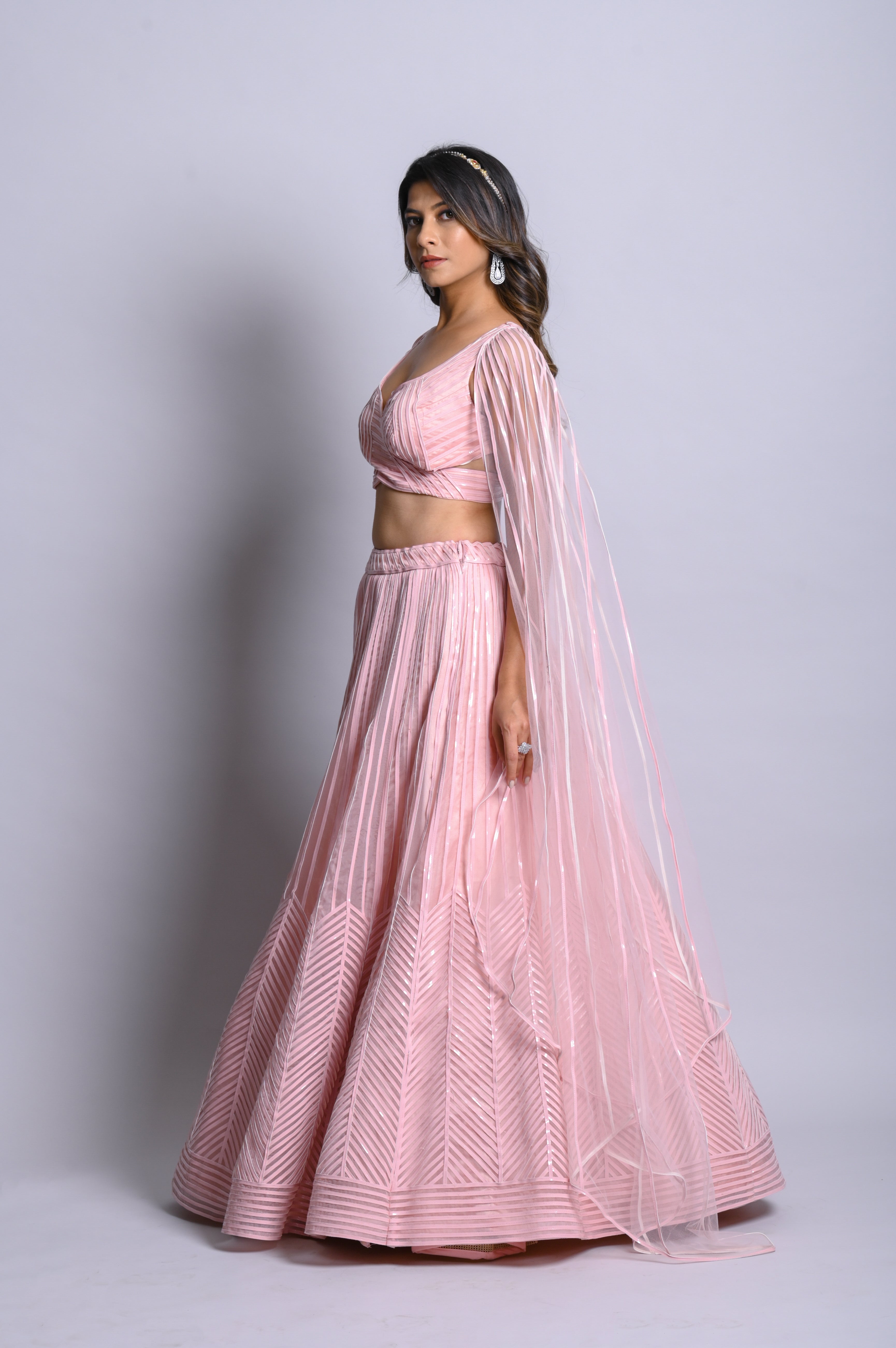 Pink Lather Lehenga With Lather Work | Shreeman