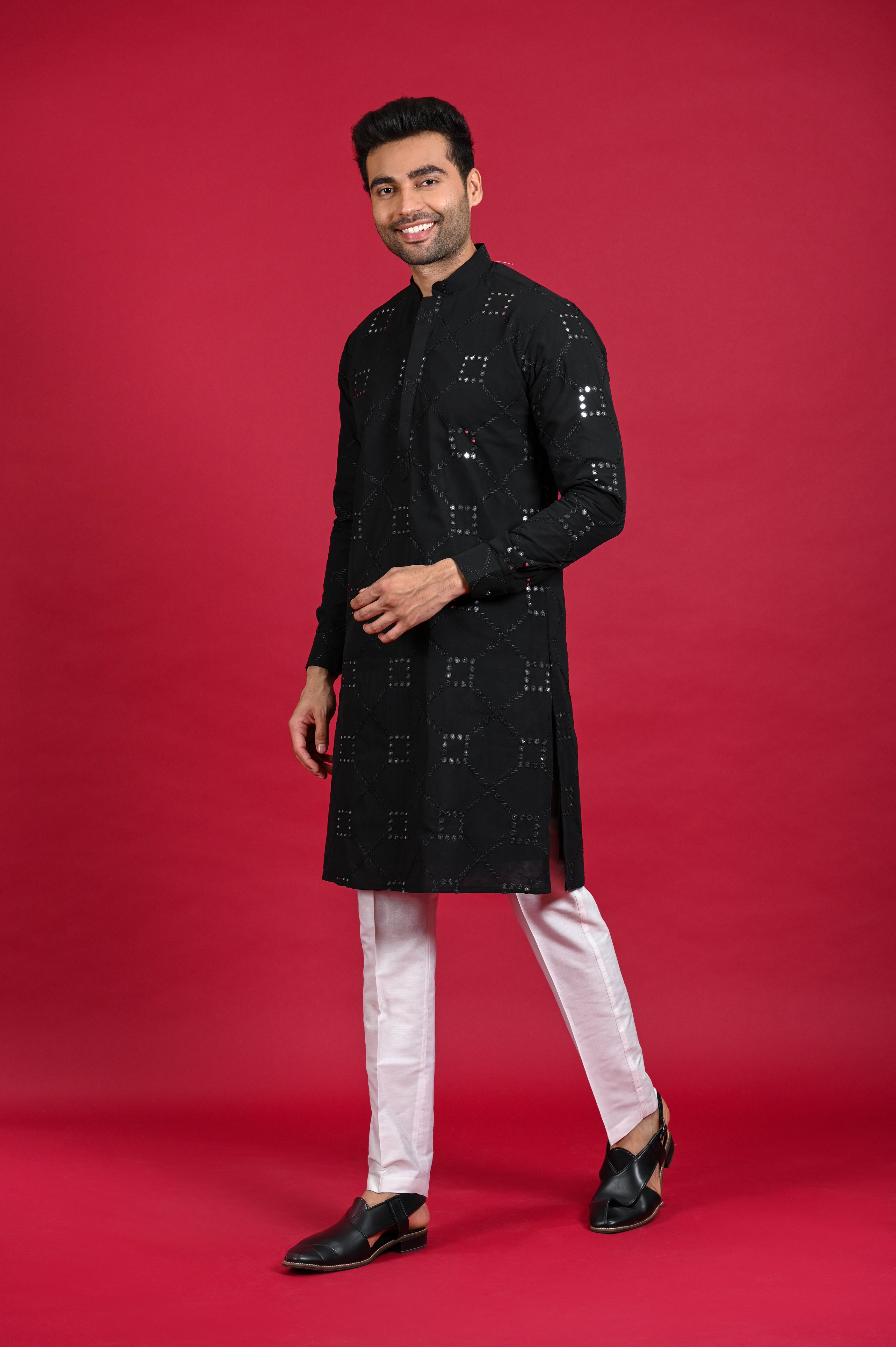 black kurta set