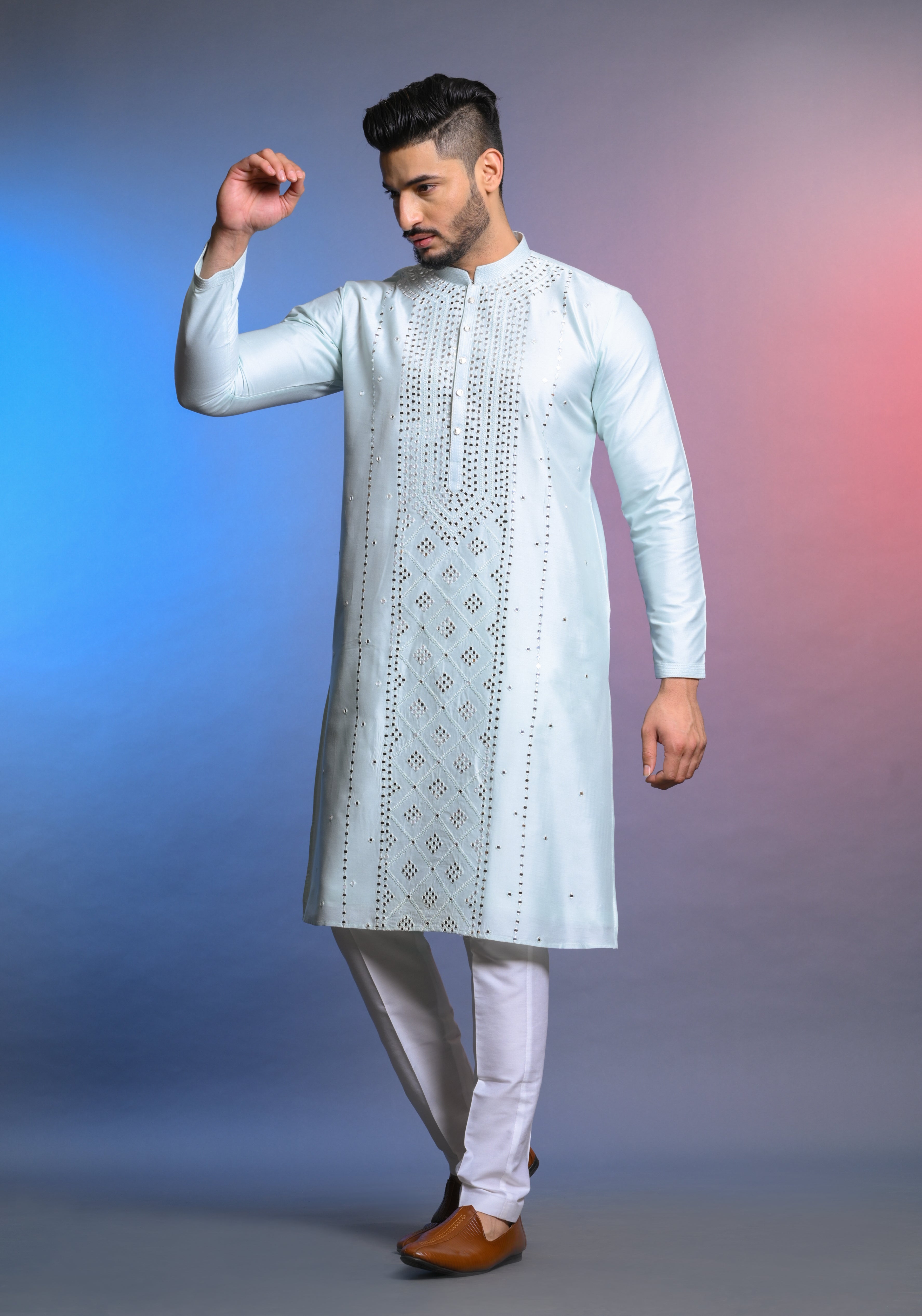 mirror work kurta