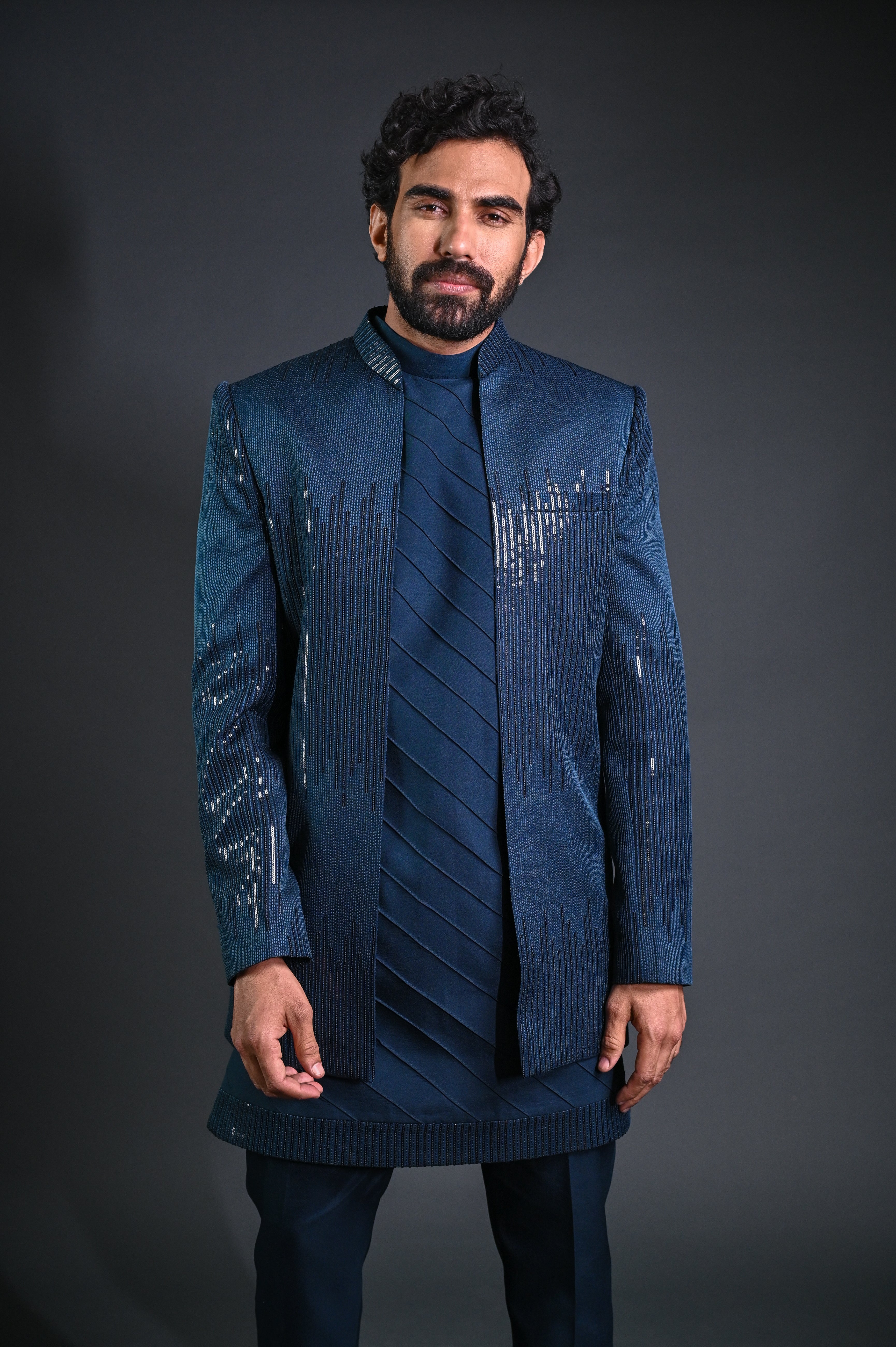 black indo western dress