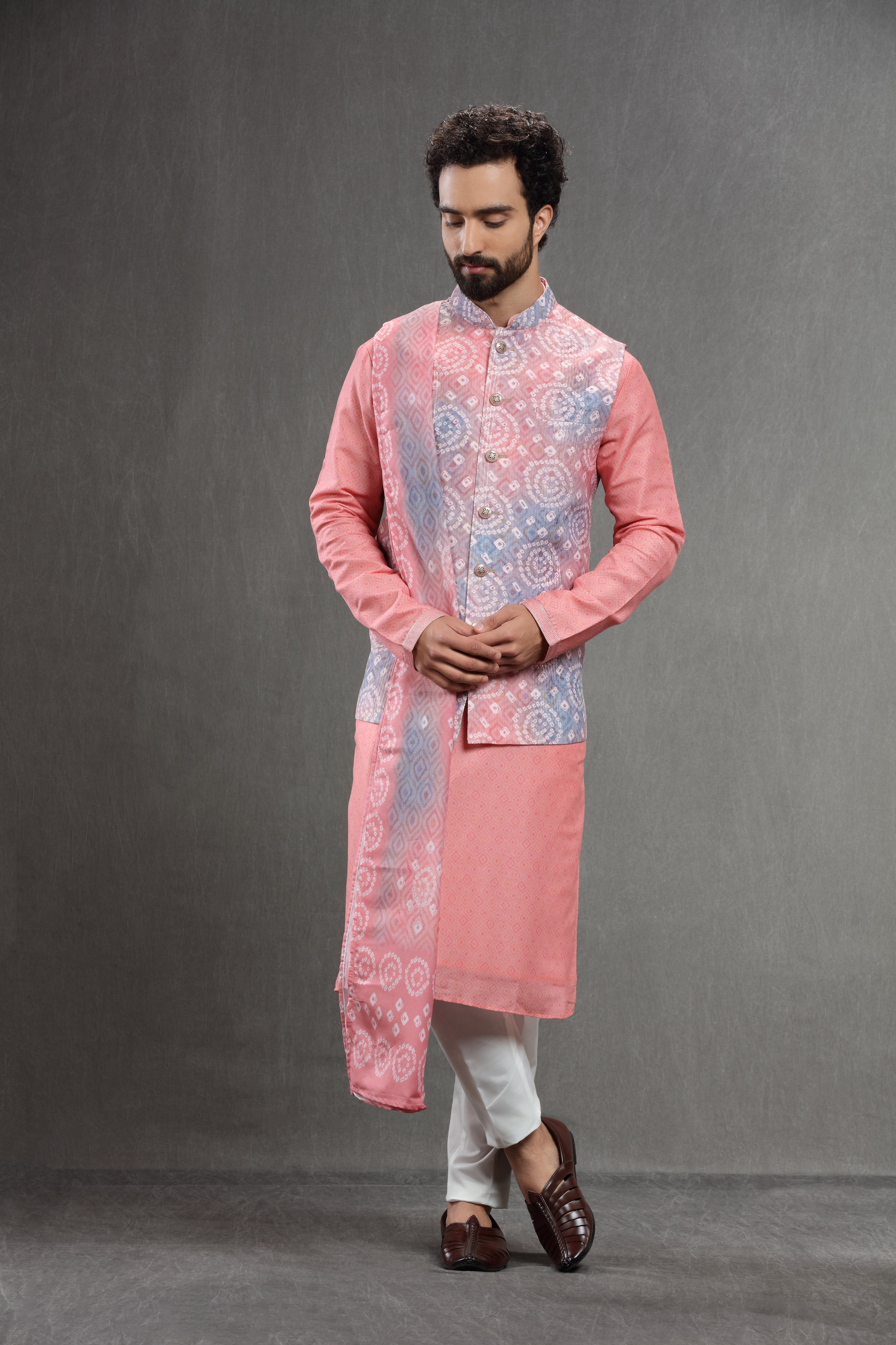 Pastel Peach Lehenga with Peplum Jacket for Bridesmaid sc022 – Mohi fashion