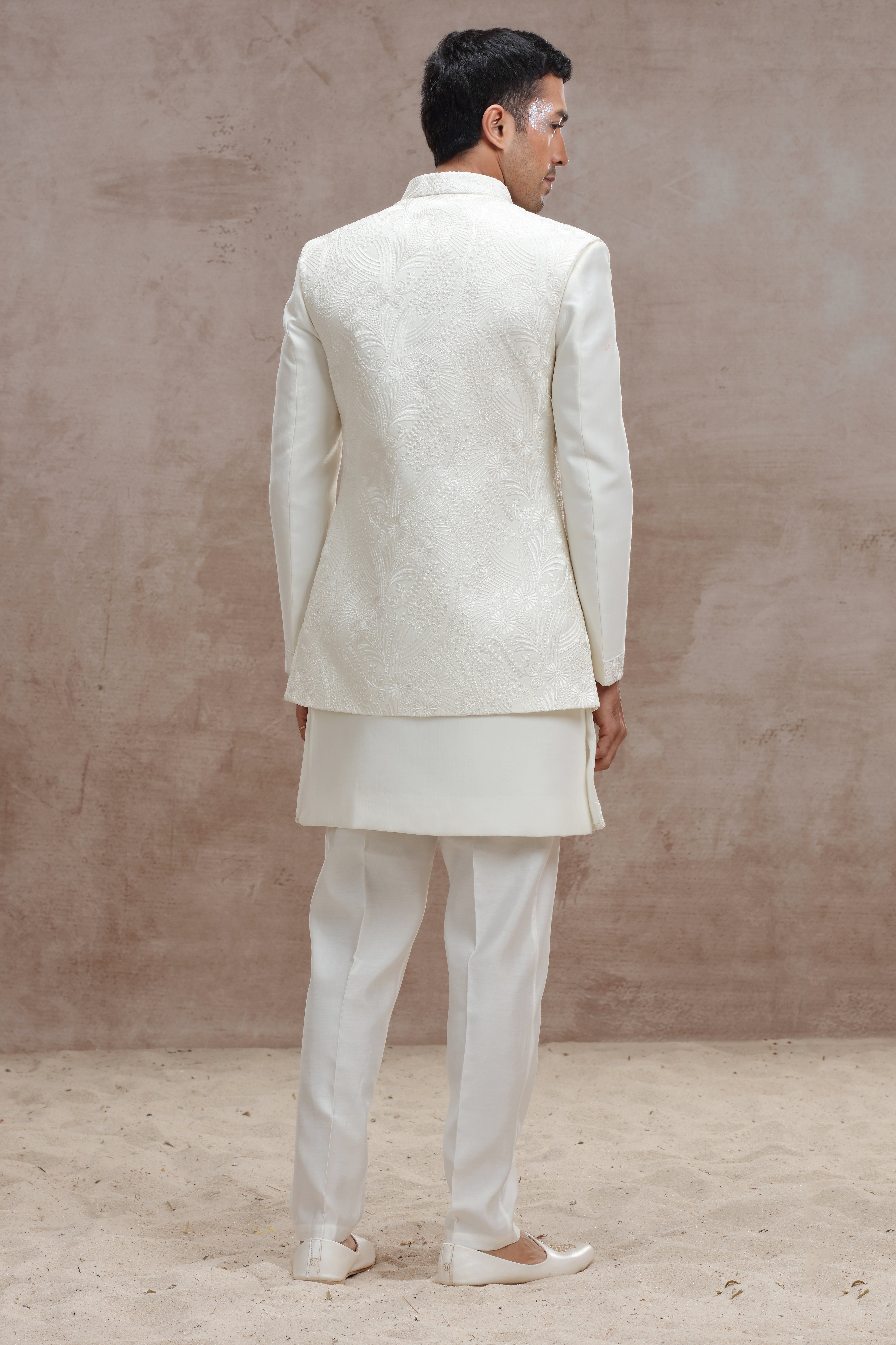 White Indo-Western with Exquisite Chikankari Work