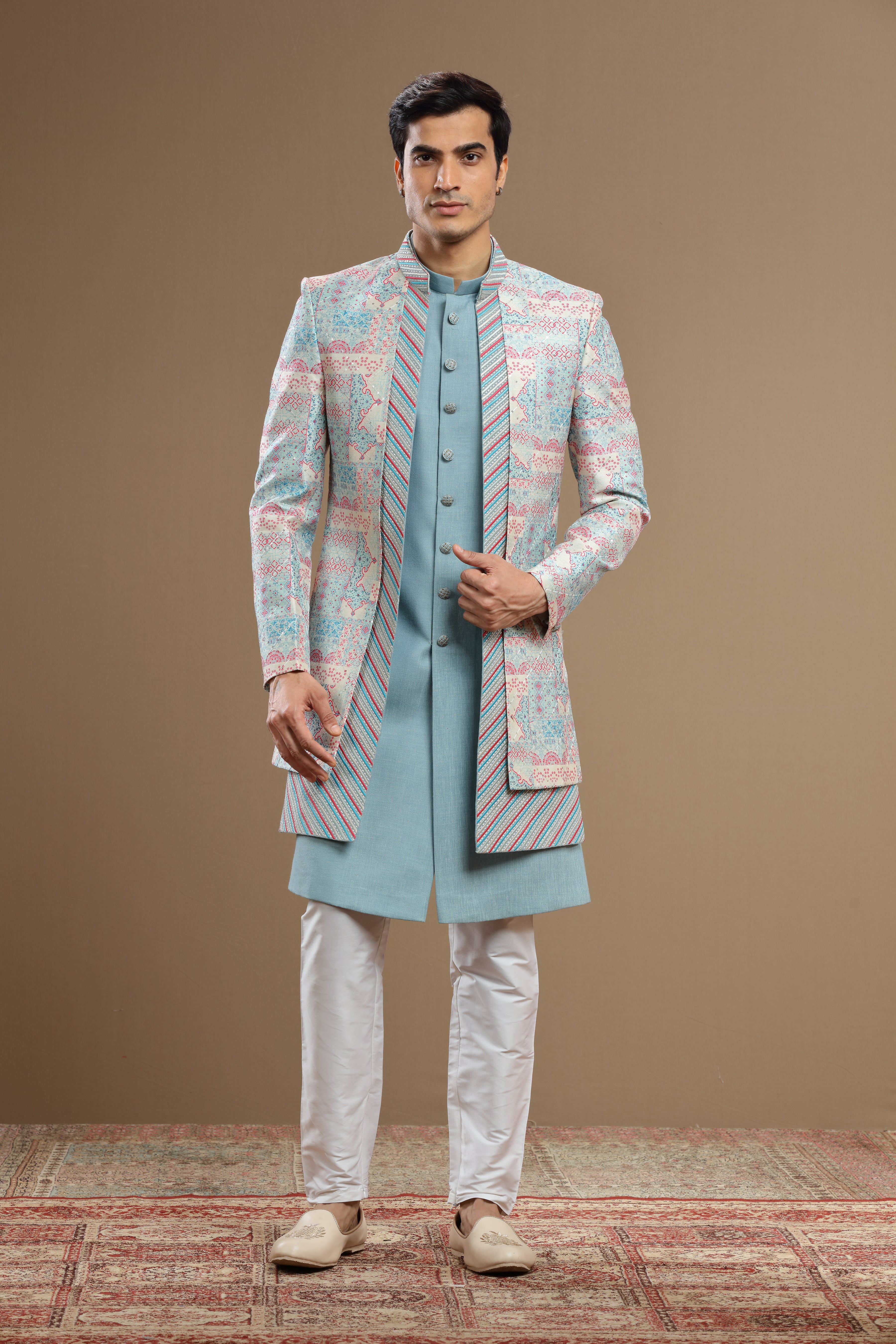 Blue silk outlet jacket