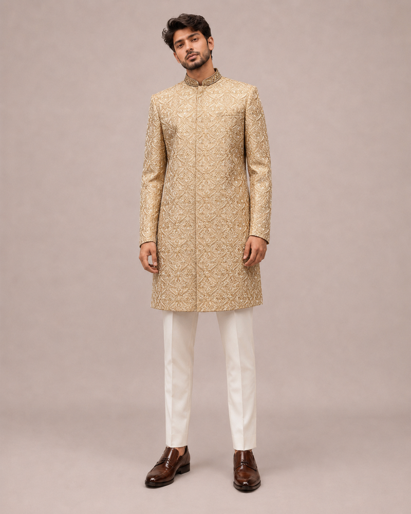 indo western dress for engagement male Indo Western Engagement outfit for Men