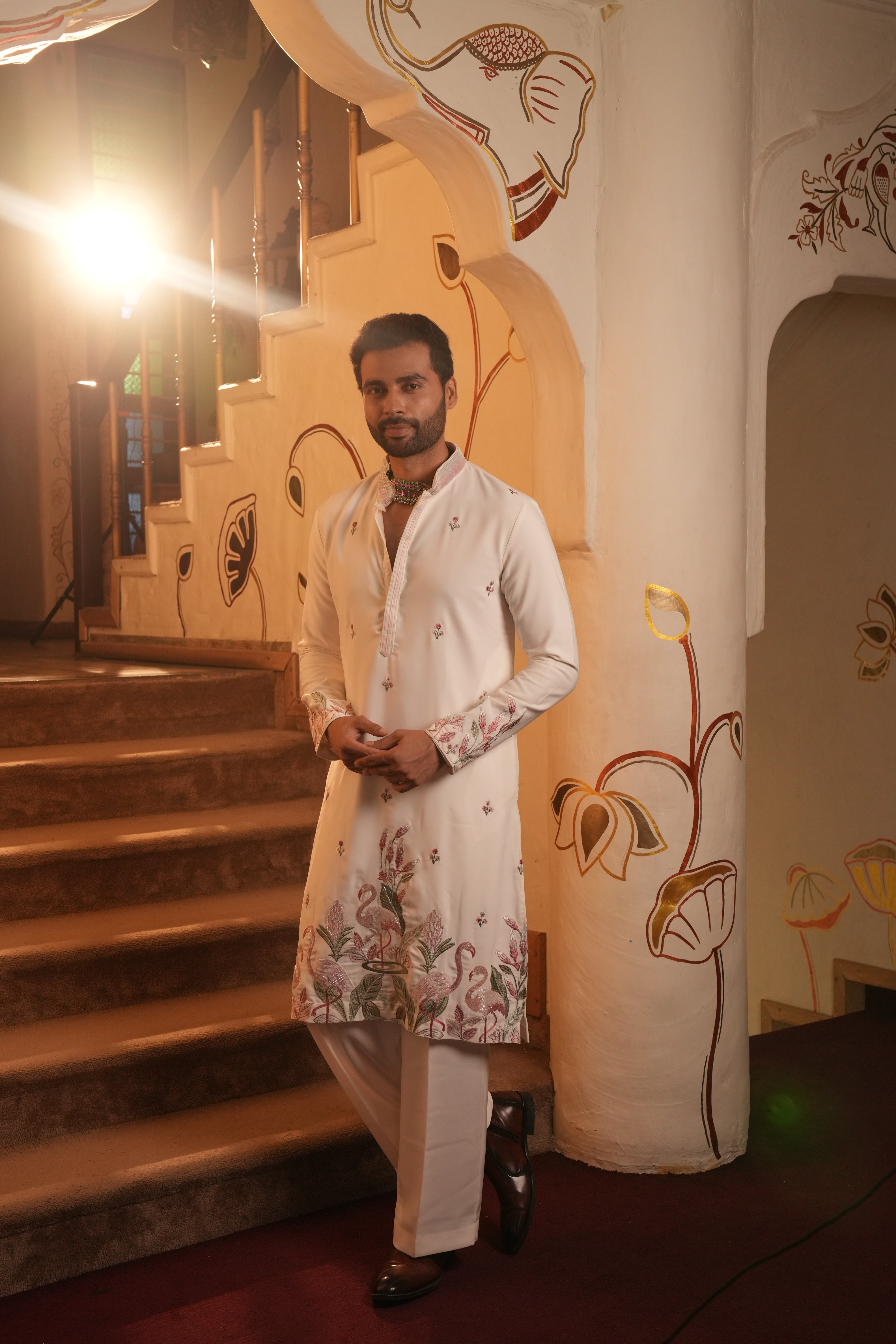 Ivory Kurta with Bead, Sequence & Resham Embroidery