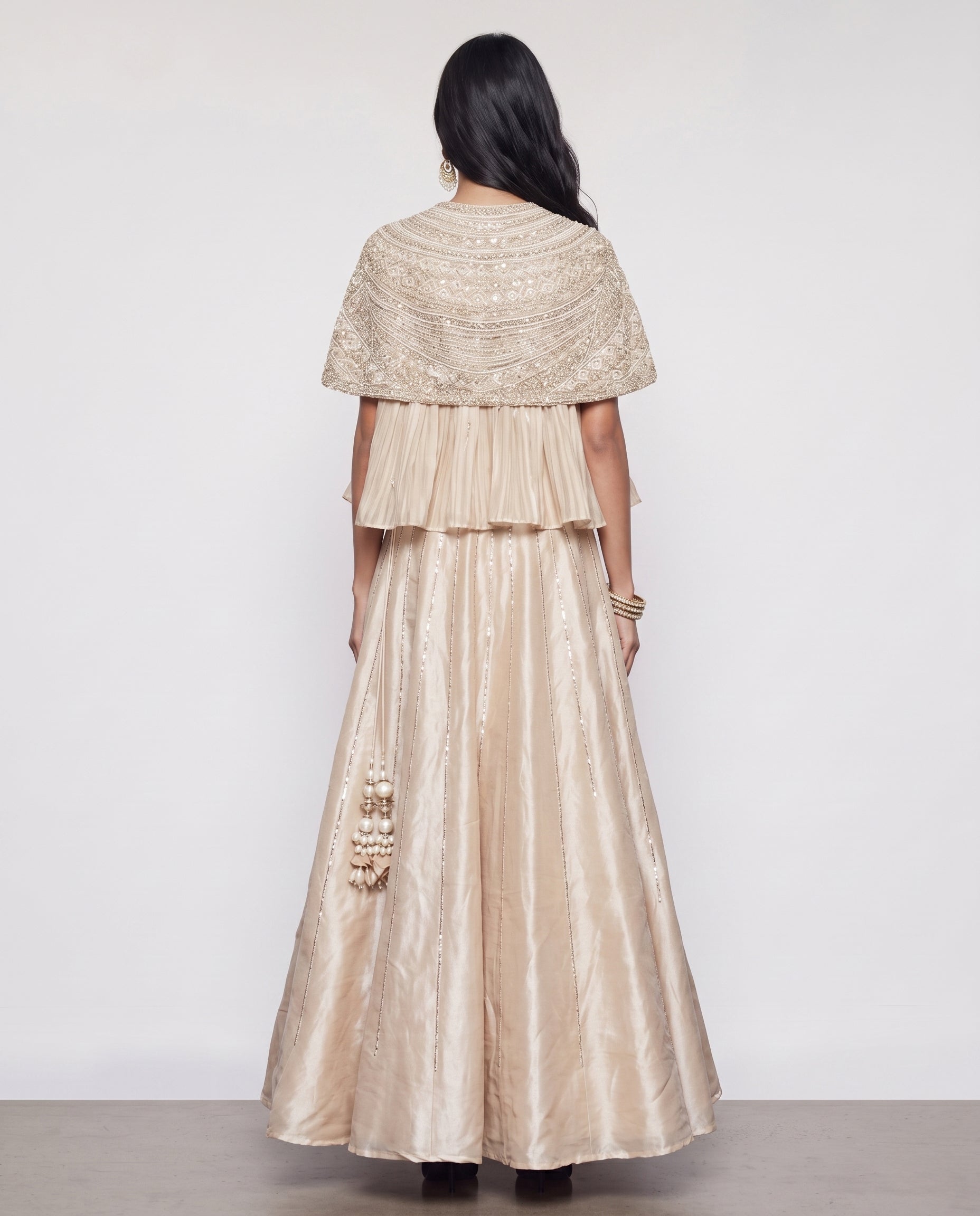 Gold Tissue Silk Indo Western
