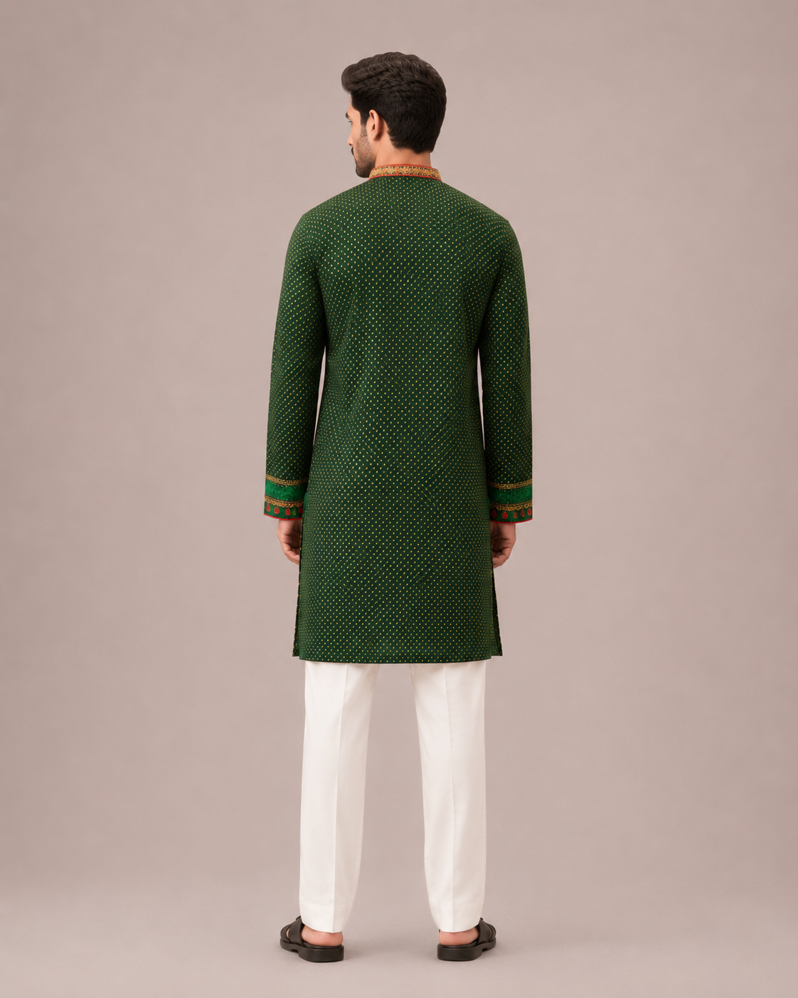 Green Soft Silk Kurta Set