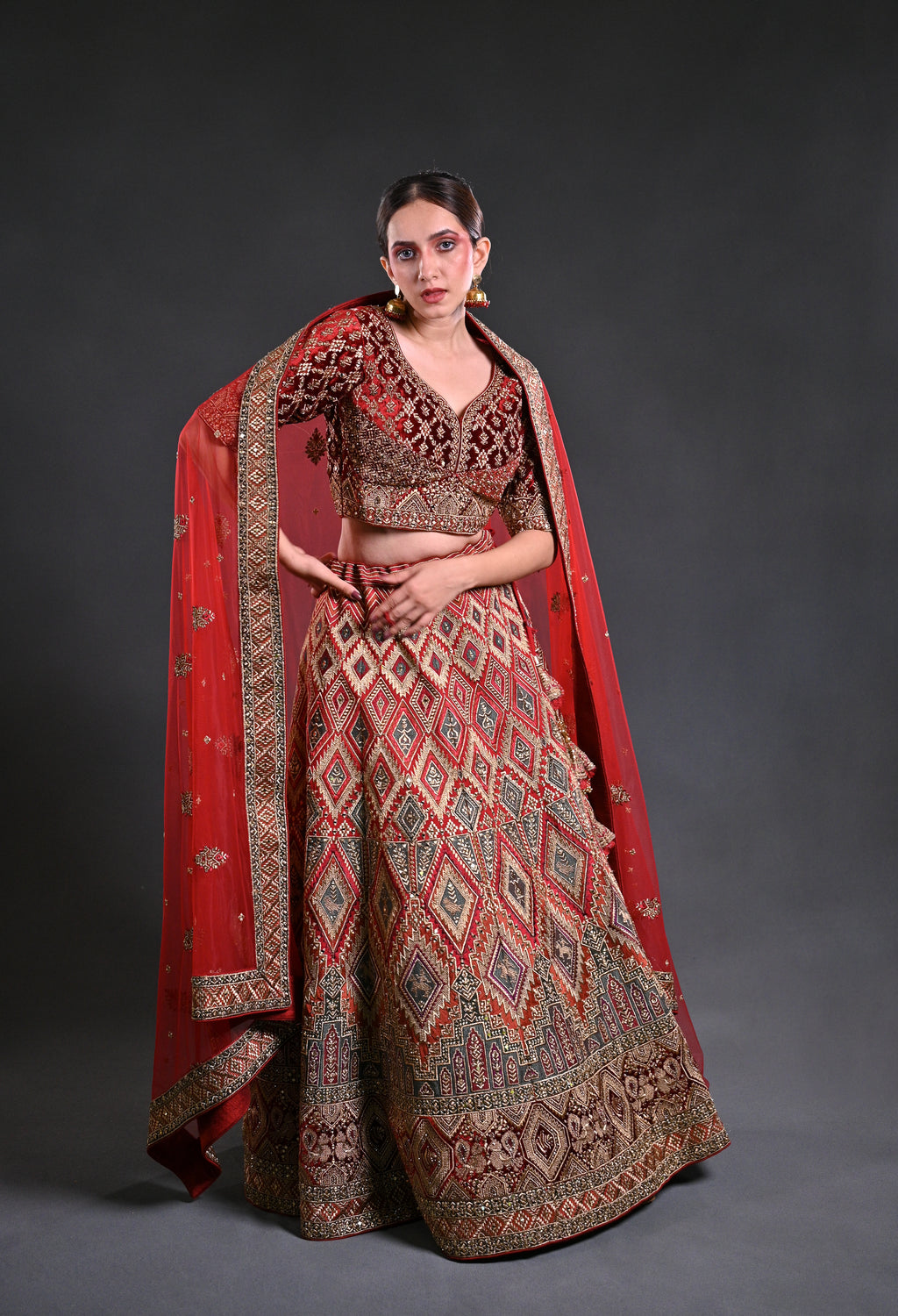 Beige Handworked Raw Silk Bridal Lehenga with Dupatta & Blouse