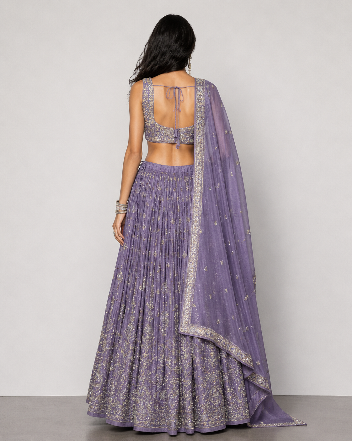 Lavender Tisu Silk Lehenga Choli with Sicon and Diamond Work