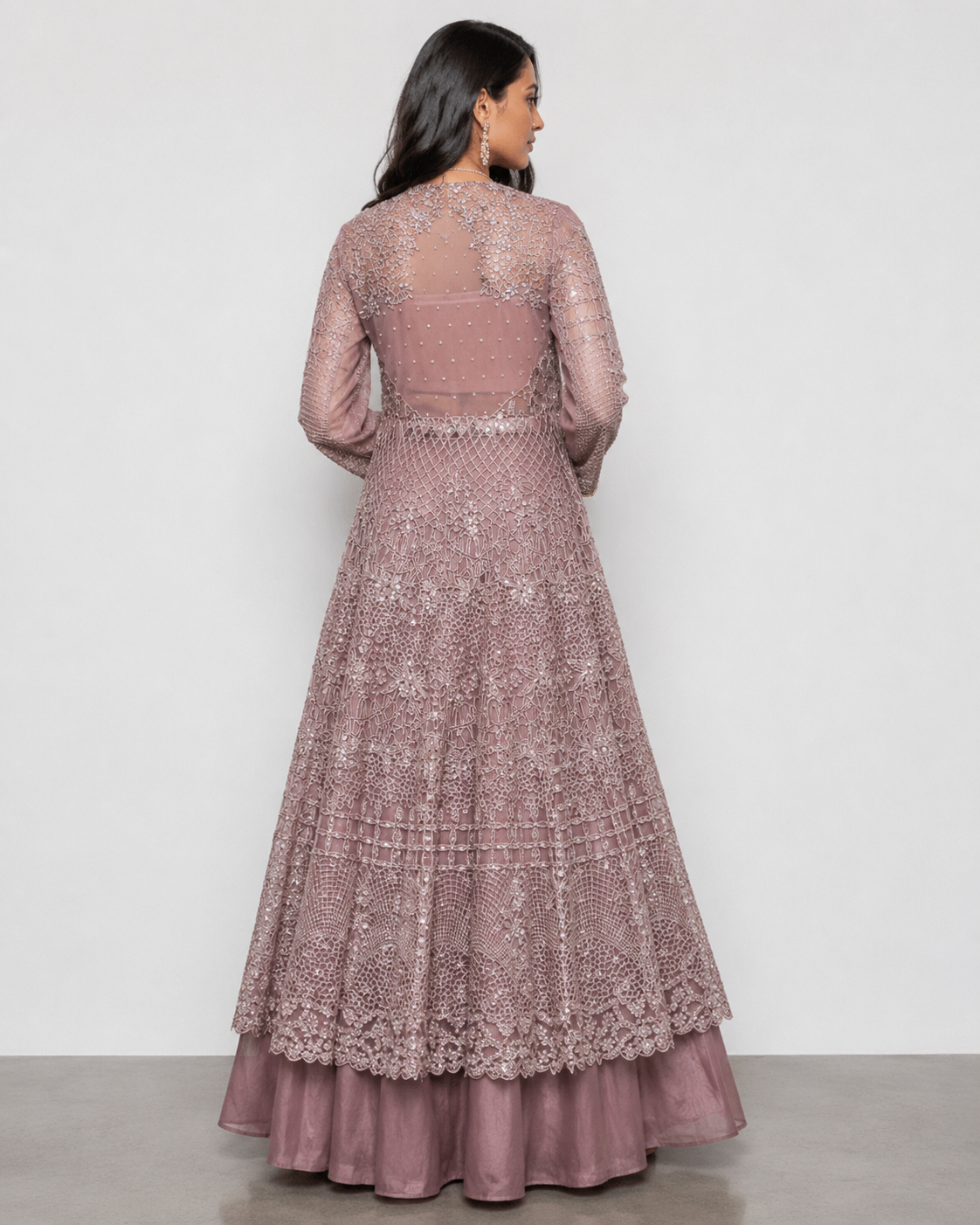 Light Brown Chiffon Silk Choli with Kardana Sequins and Resham Work