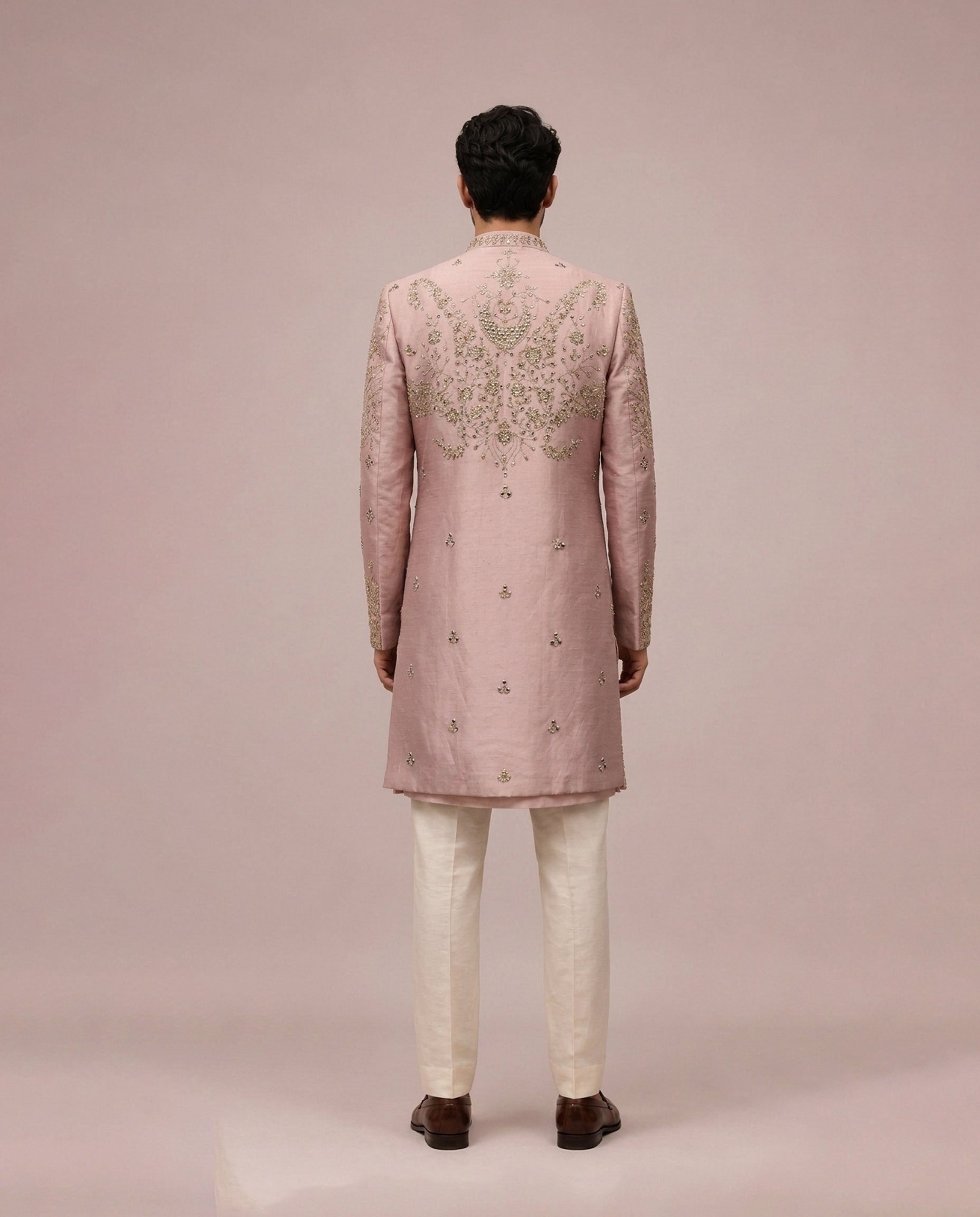 Lilac Raw Silk Indo Western