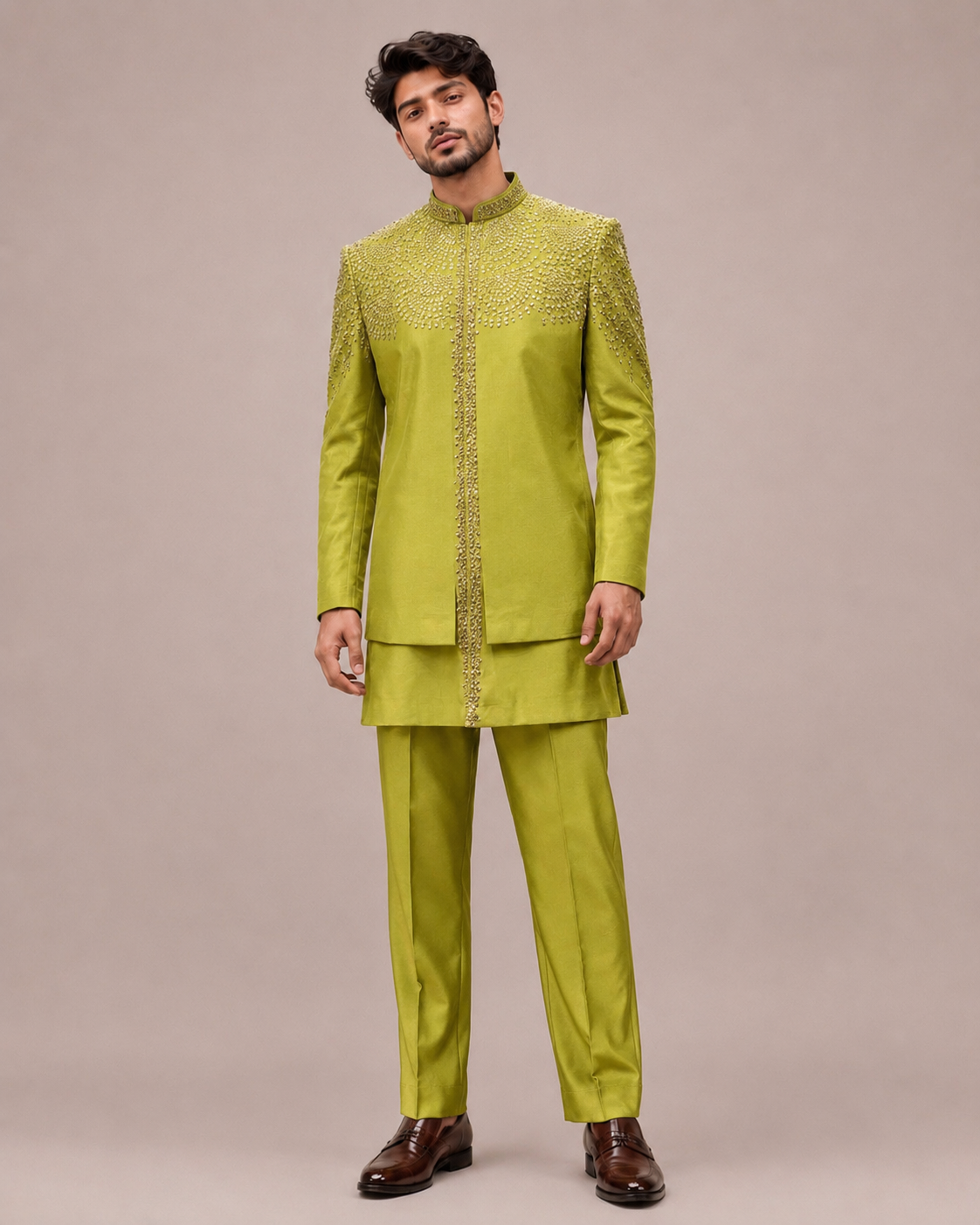 Mehndi Silk Indo Western