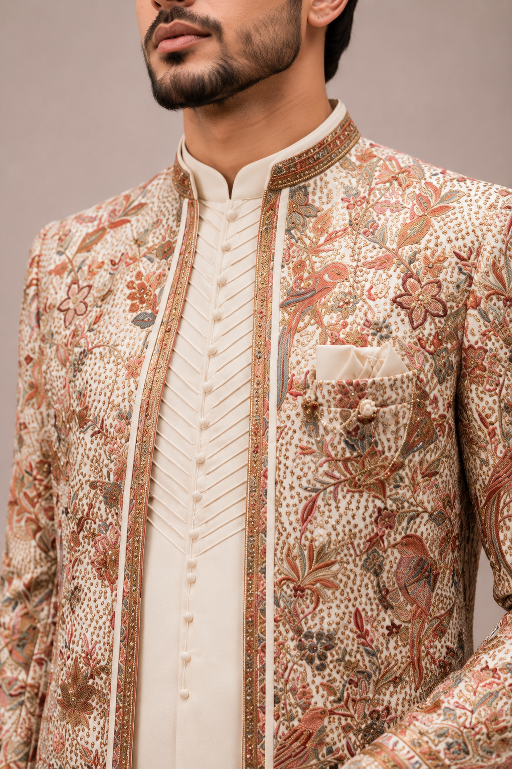 Multi Color Silk Indo Western