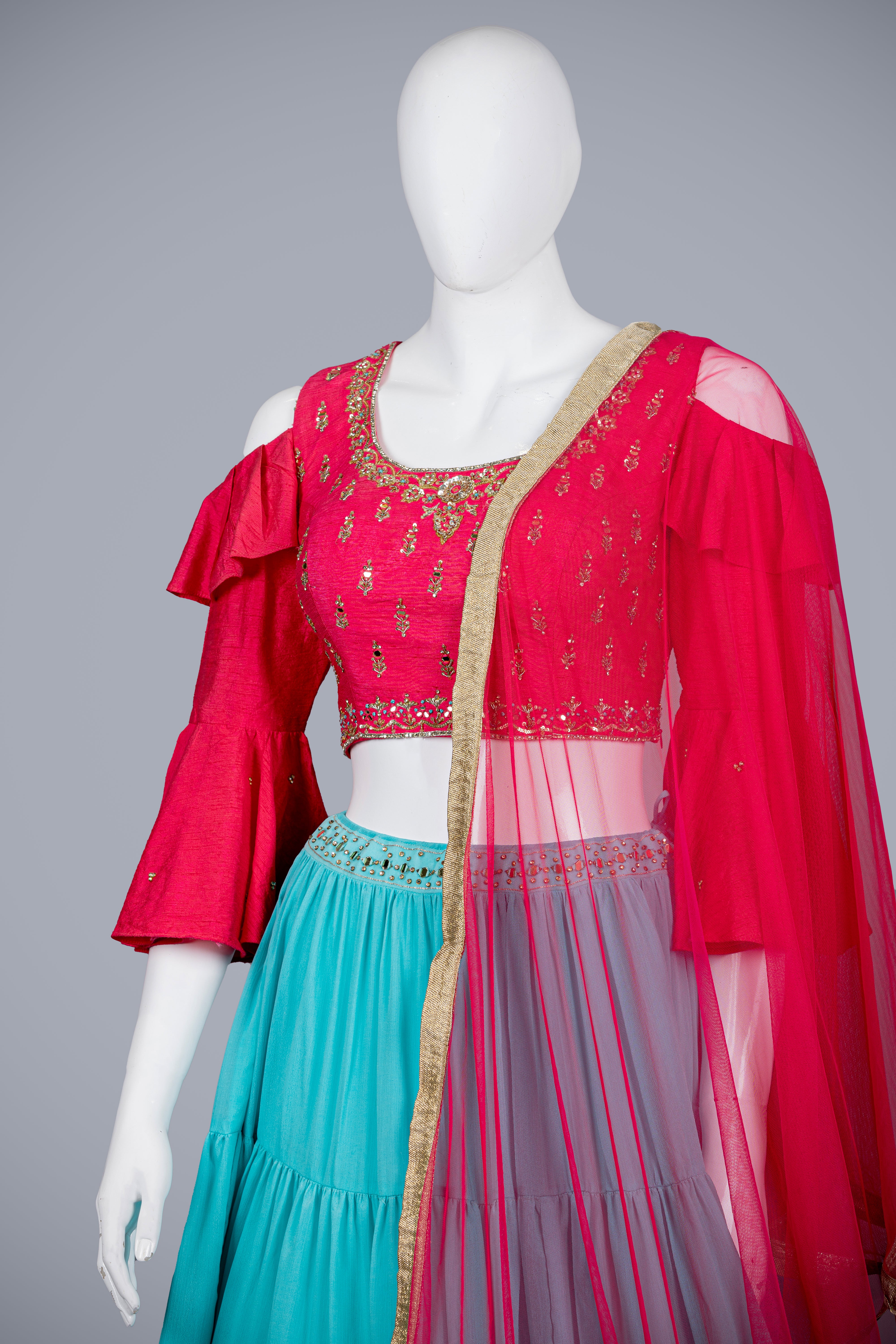 Stunning Pink Rama Choli On Discount Online