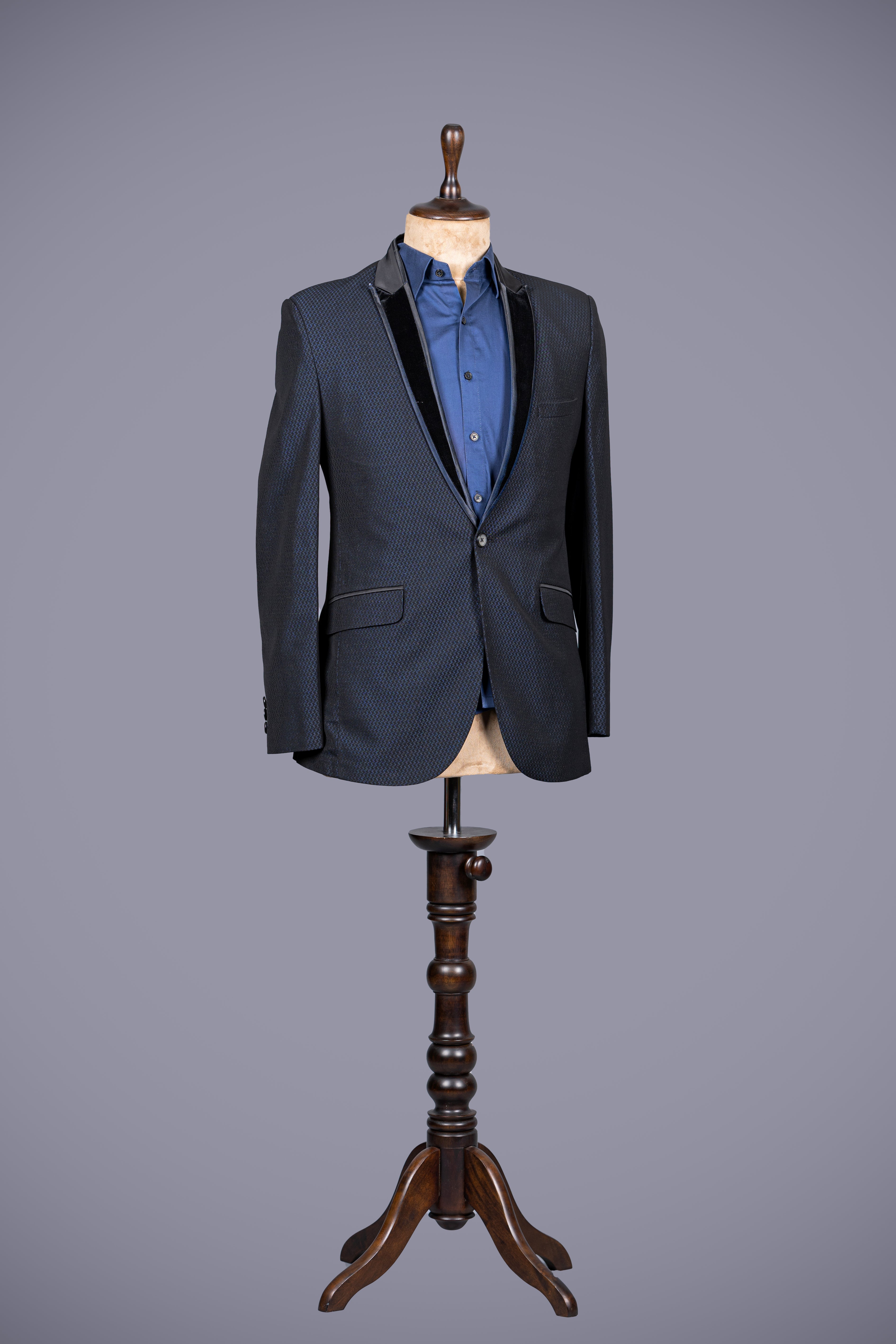 Blue 3 Piece Suit for Men with Italian Suiting