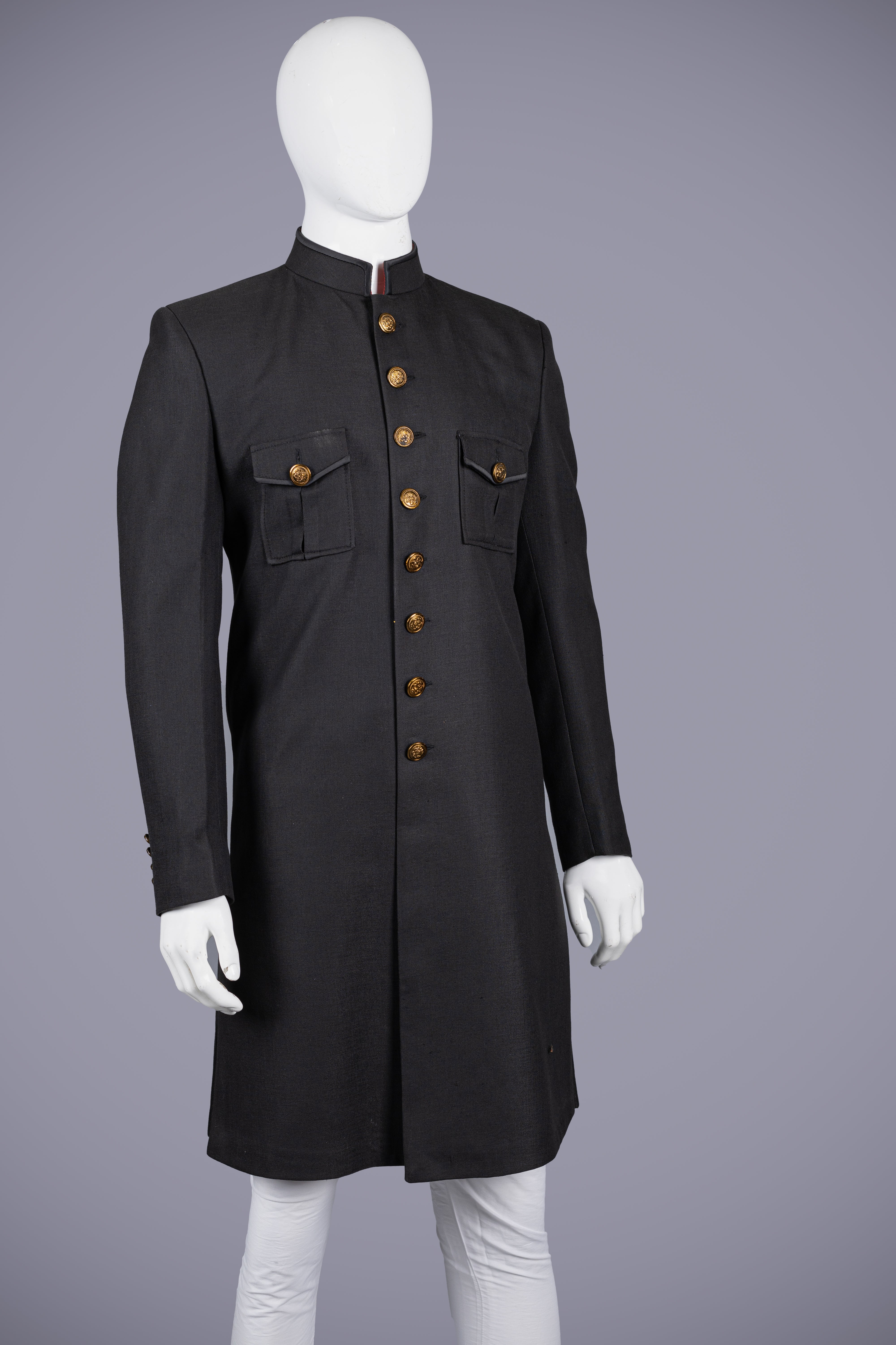 Stylish Black Linen Silk Indo-Western Dress for Men - Shreeman