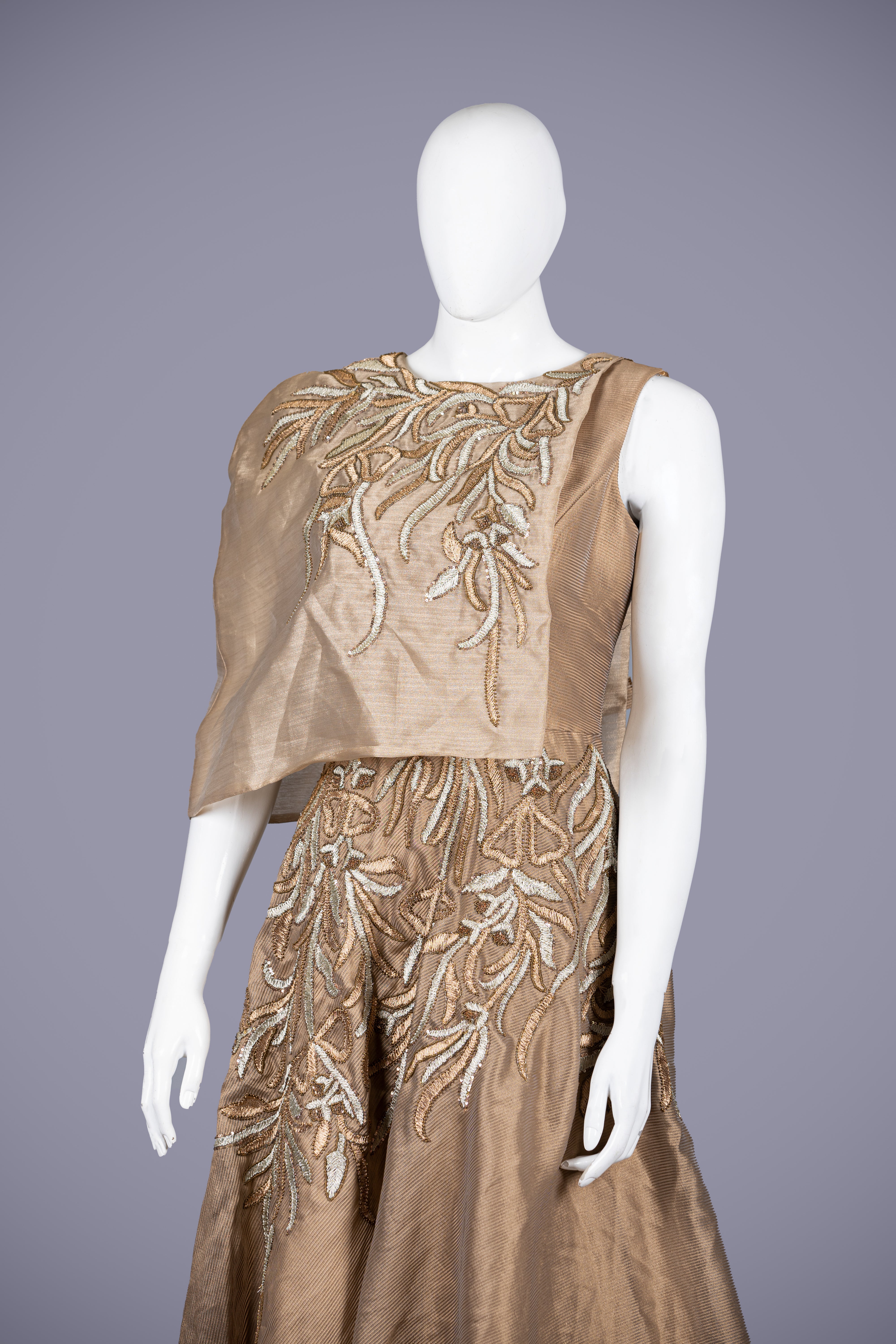 Gold Copper Tissue Gown for Women - Shreeman