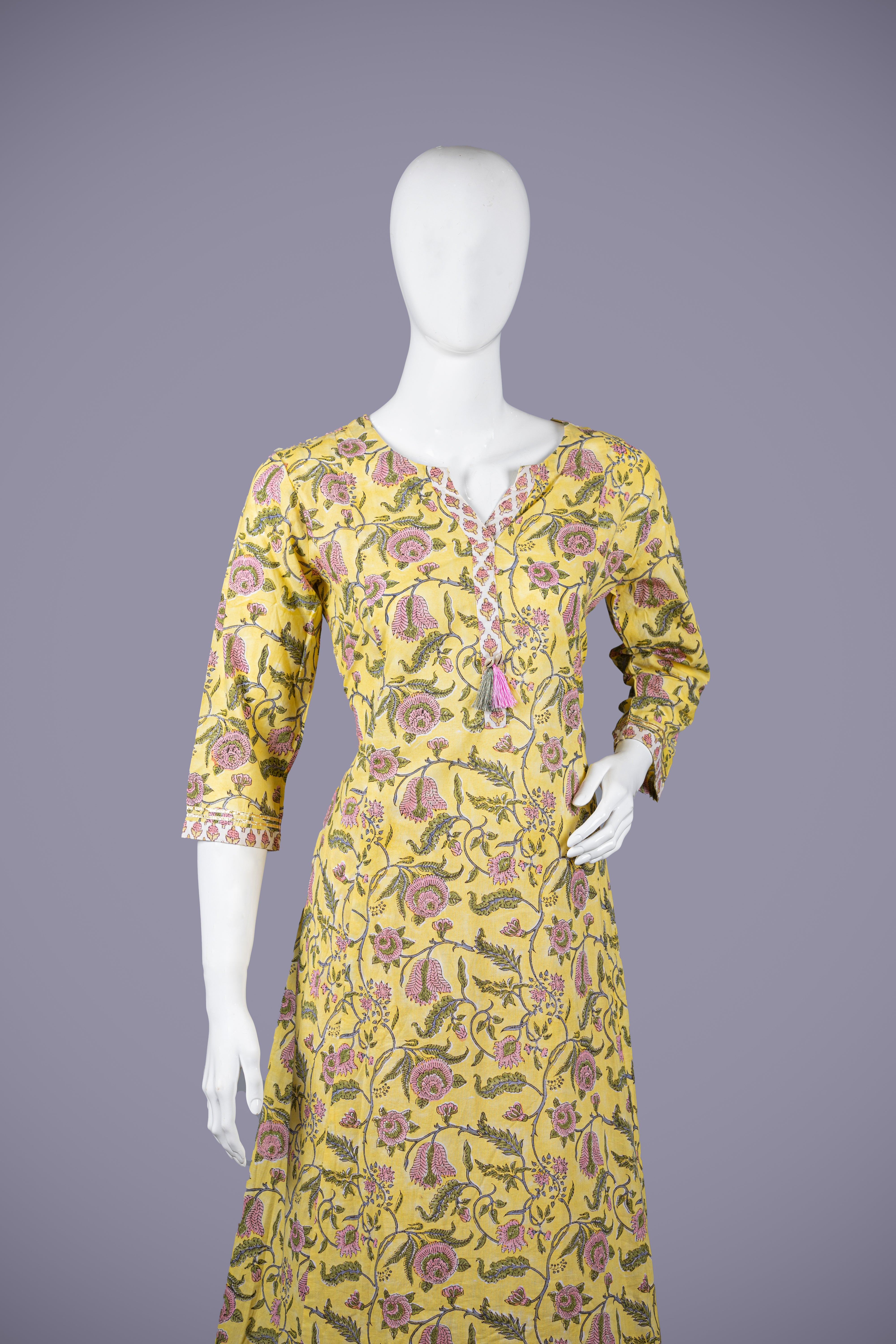 Yellow Printed Kurti Palazzo Set - Shreeman