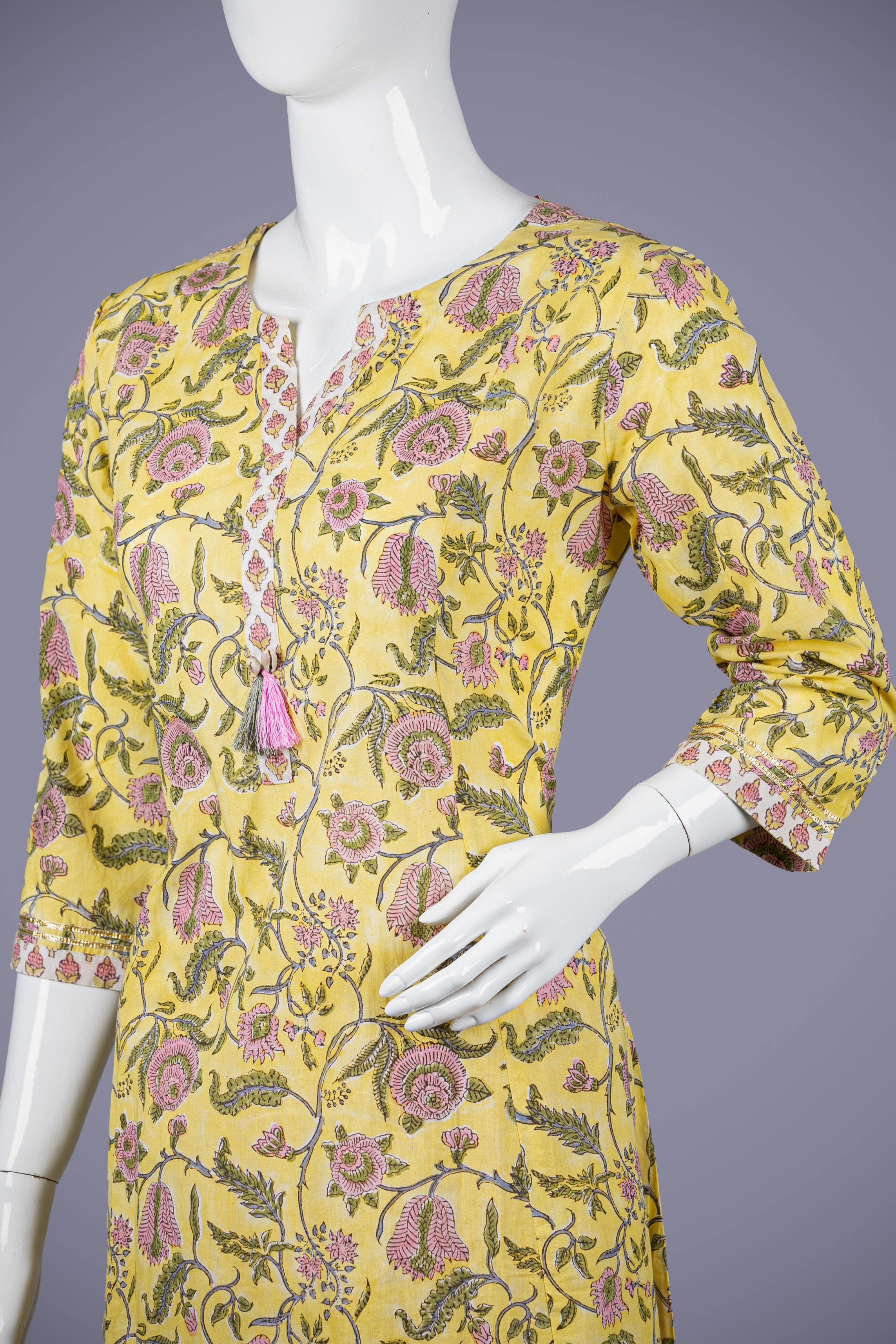 Yellow Printed Kurti Palazzo Set - Shreeman