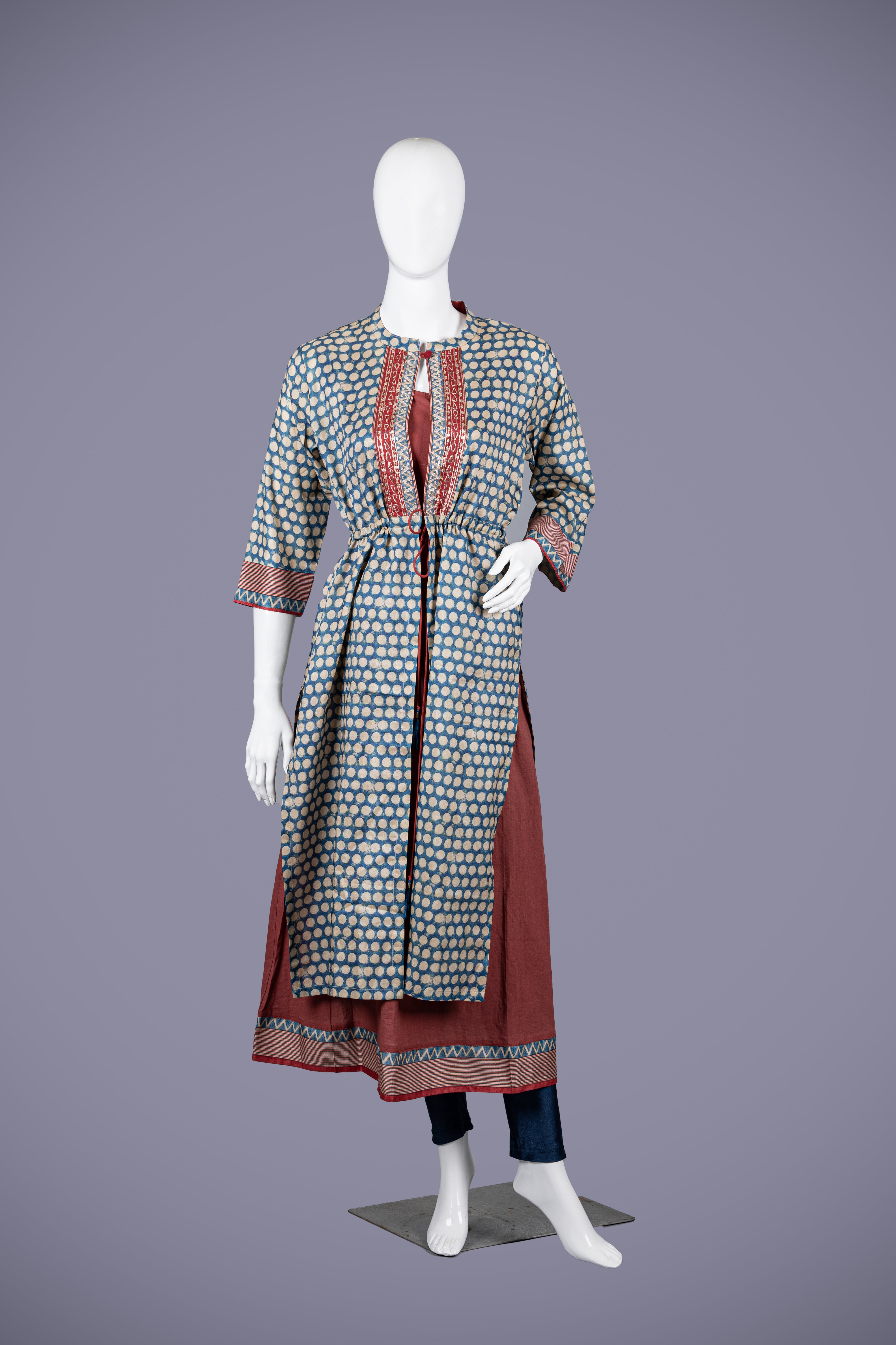 Rama Cotton Kurti Set with Eye-Catching Prints - Shreeman